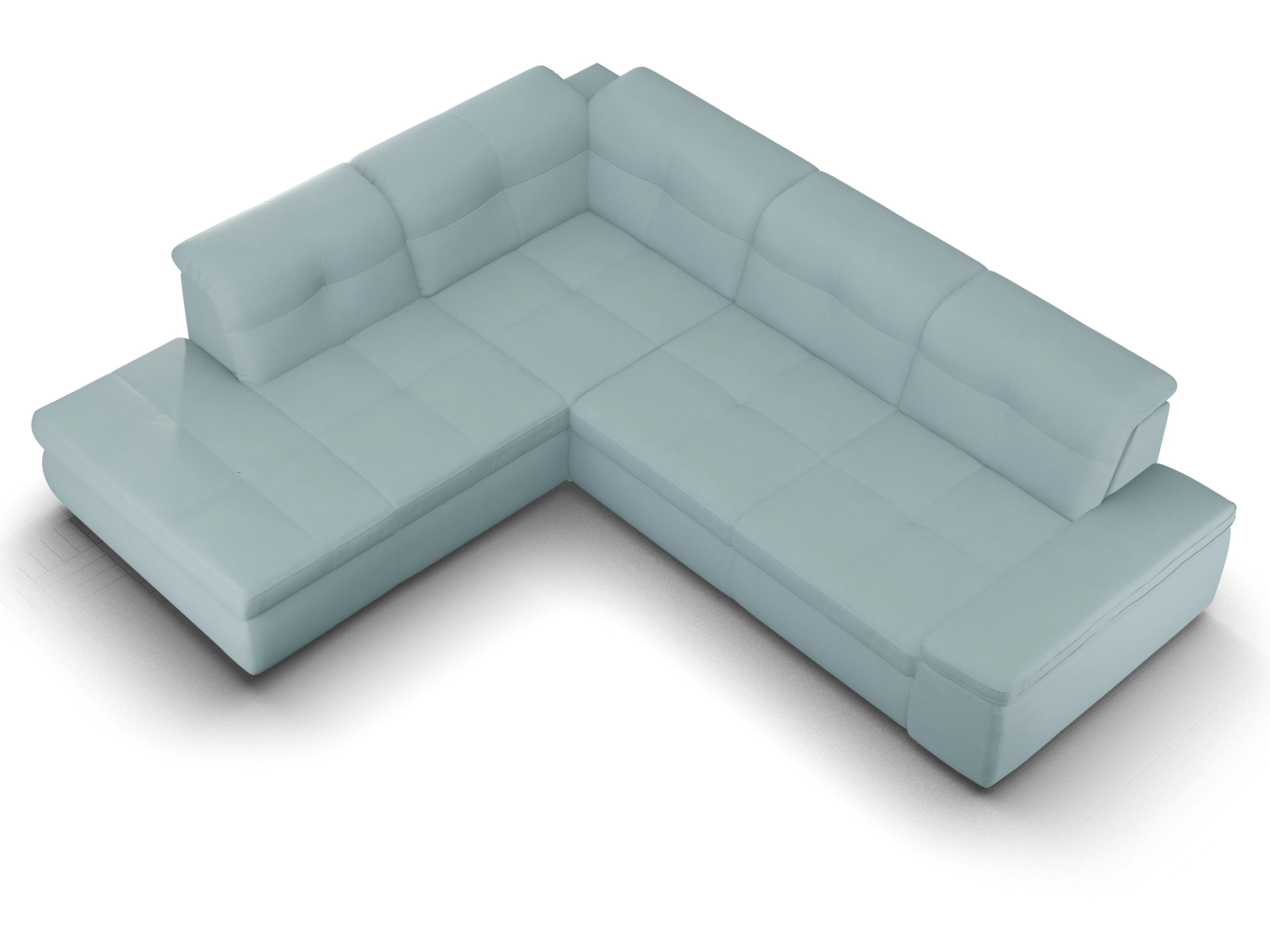 Ansicht des Produktes SC Smart 1001 Ecksofa links Abschluss offen in Stoff Blau