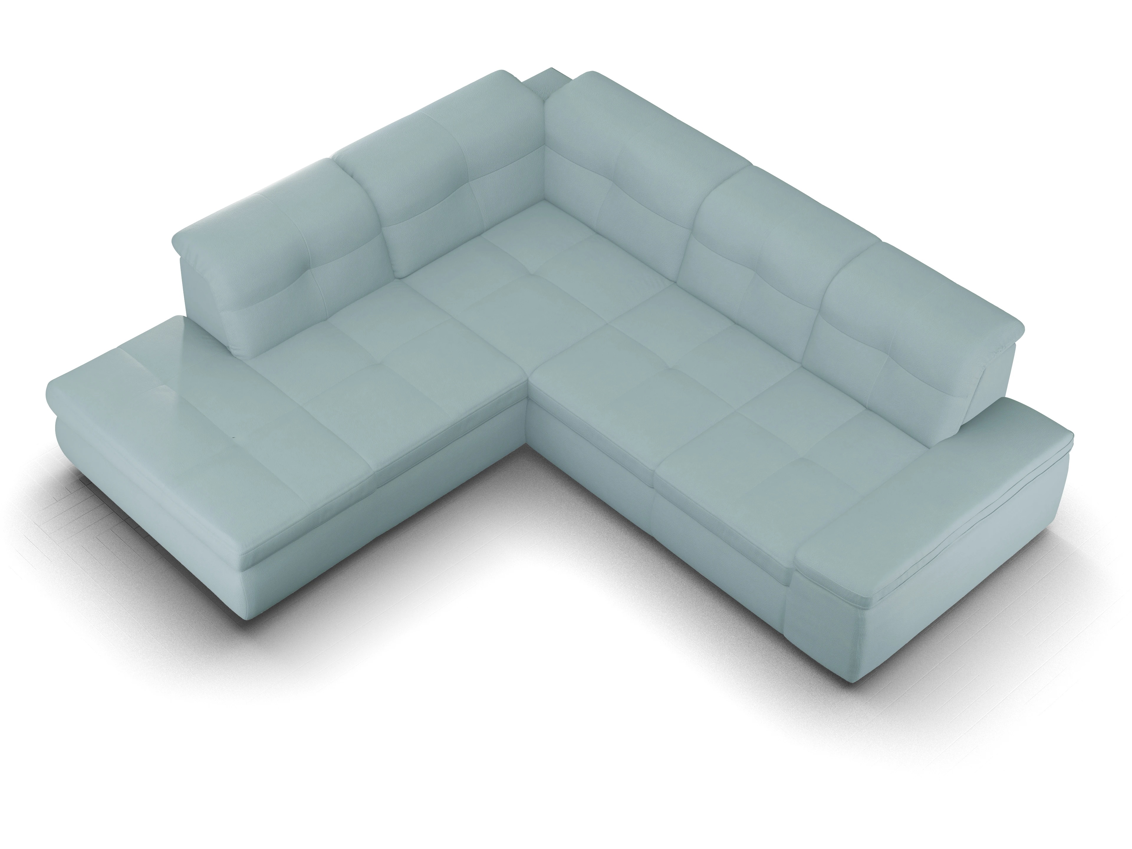 Ansicht des Produktes SC Smart 1001 Ecksofa links Abschluss offen in Stoff Blau