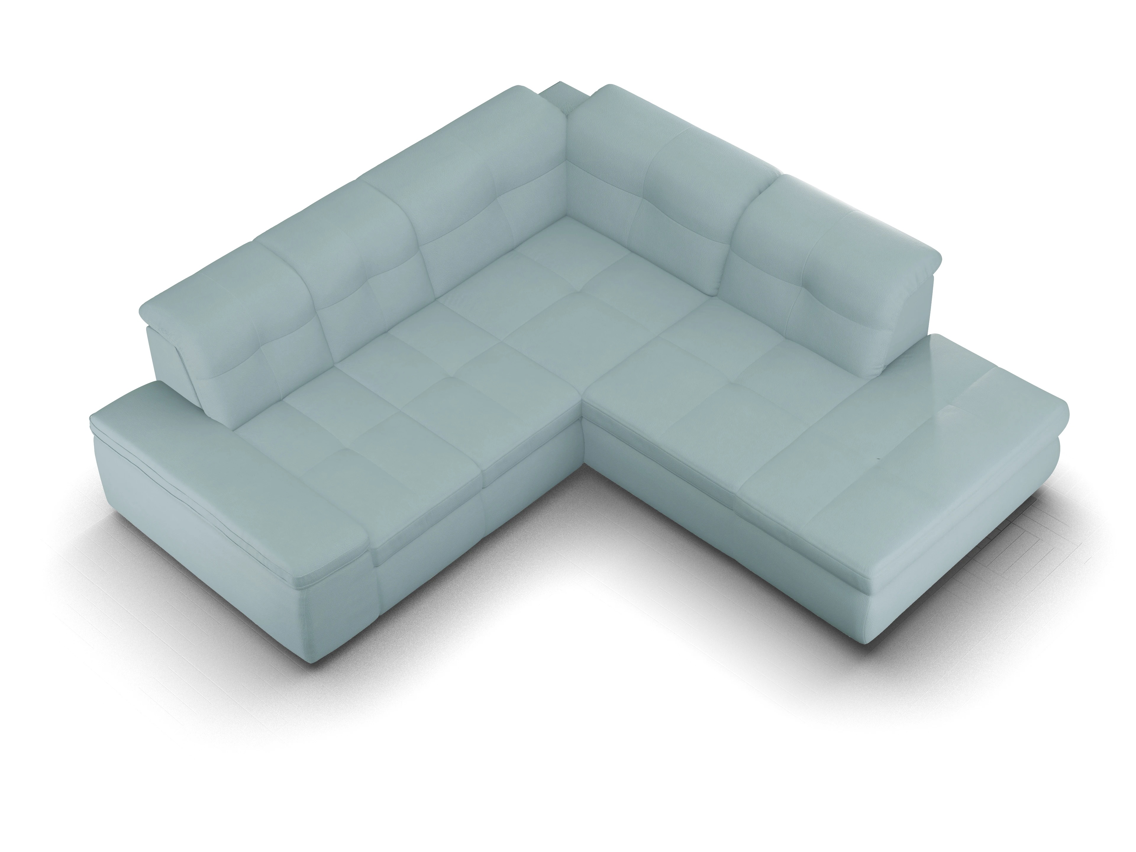Ansicht des Produktes SC Smart 1001 Ecksofa rechts Abschluss offen in Stoff Blau