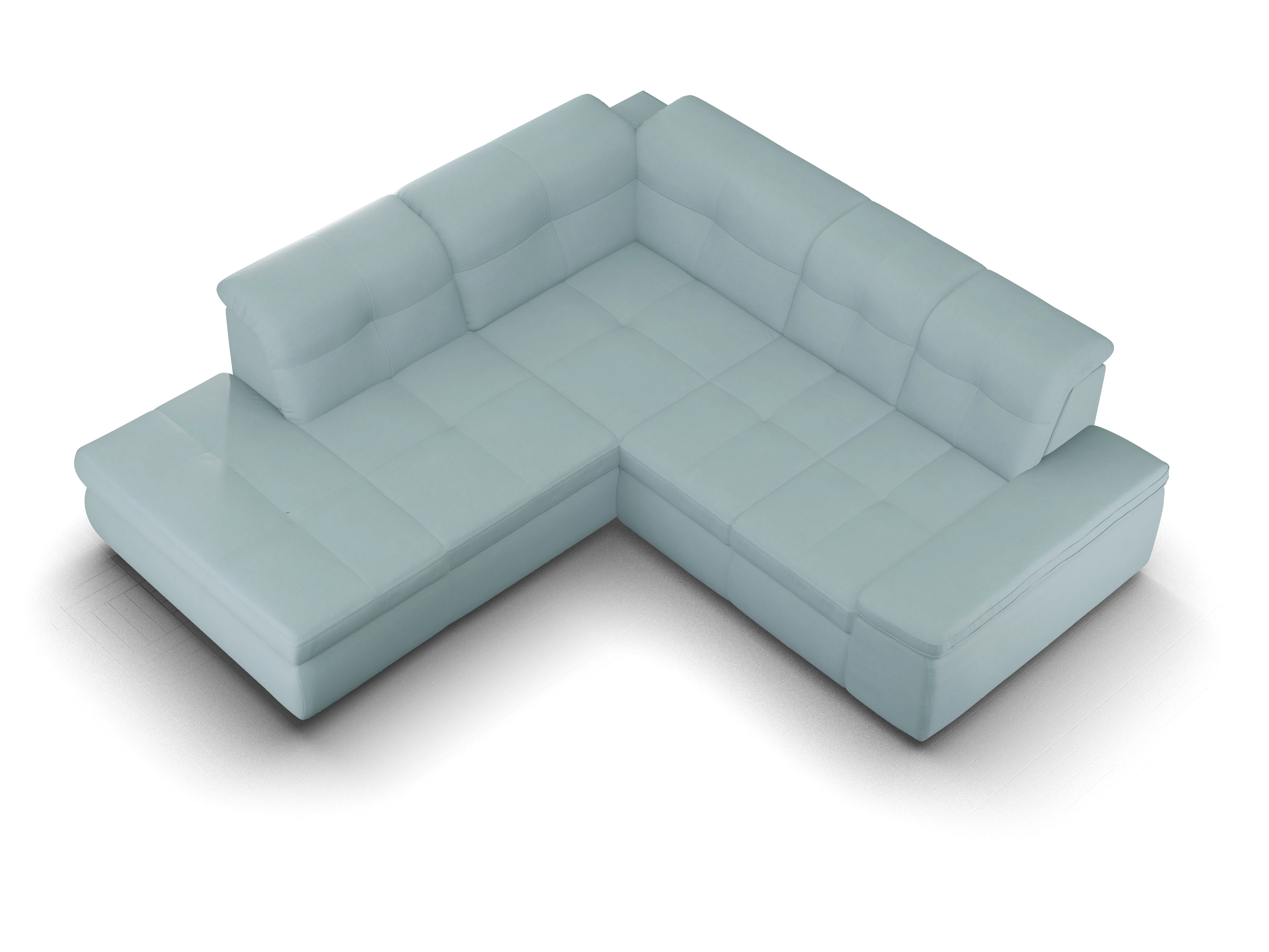 Ansicht des Produktes SC Smart 1001 Ecksofa links Abschluss offen in Stoff Blau