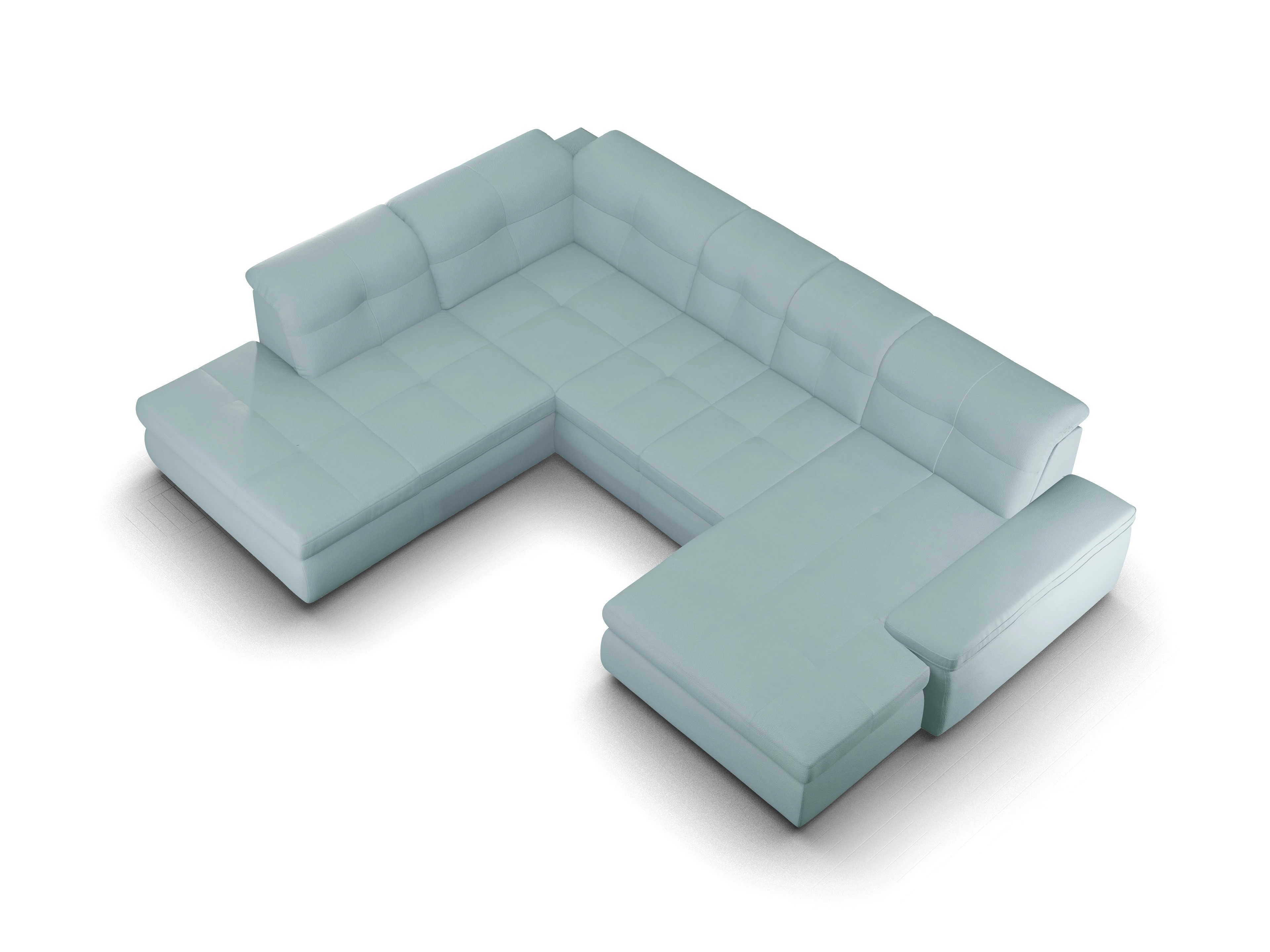 Sitz Concept smart 1001 Canapé Small SE 1,5Aho R Ansicht des Produktes SC Smart 1001 Wohnlandschaft offen beidseitig in Stoff Blau