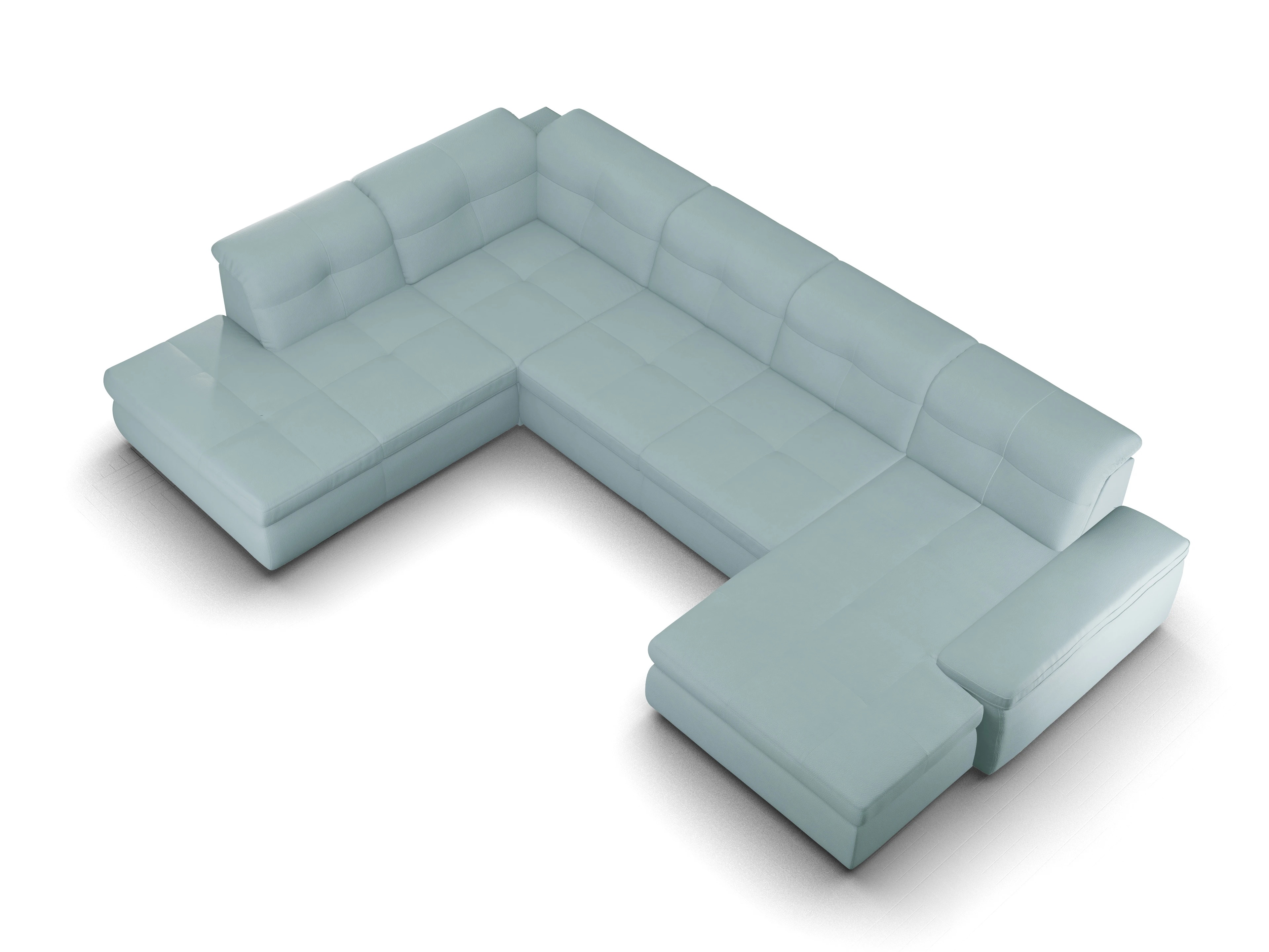 Sitz Concept smart 1001 Canapé Large SE 1,5Aho R Ansicht des Produktes SC Smart 1001 Wohnlandschaft offen beidseitig in Stoff Blau