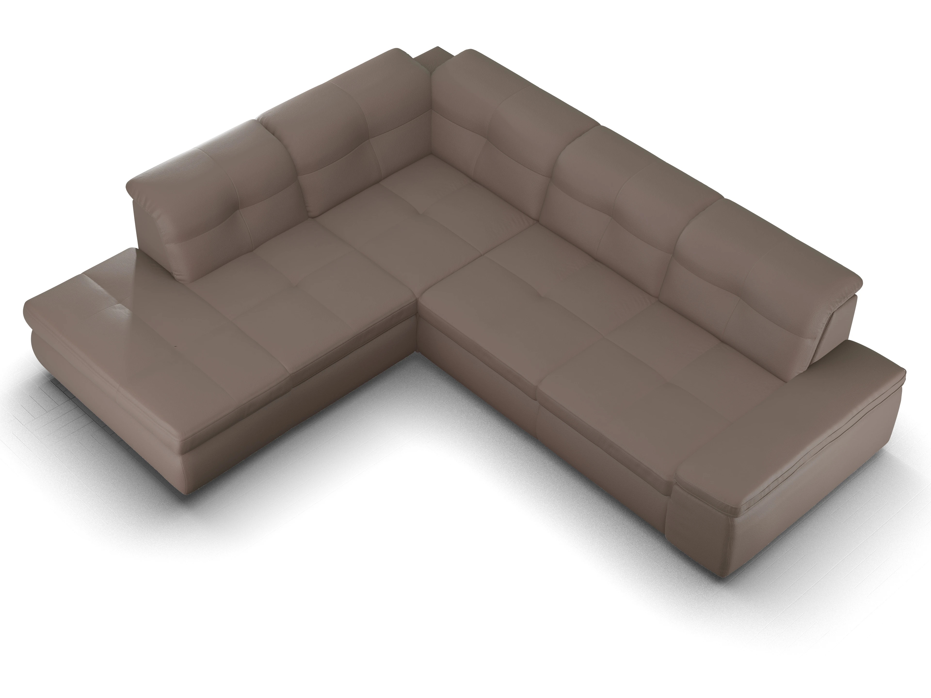 Ansicht des Produktes SC Smart 1001 Ecksofa links Abschluss offen in Stoff Braun