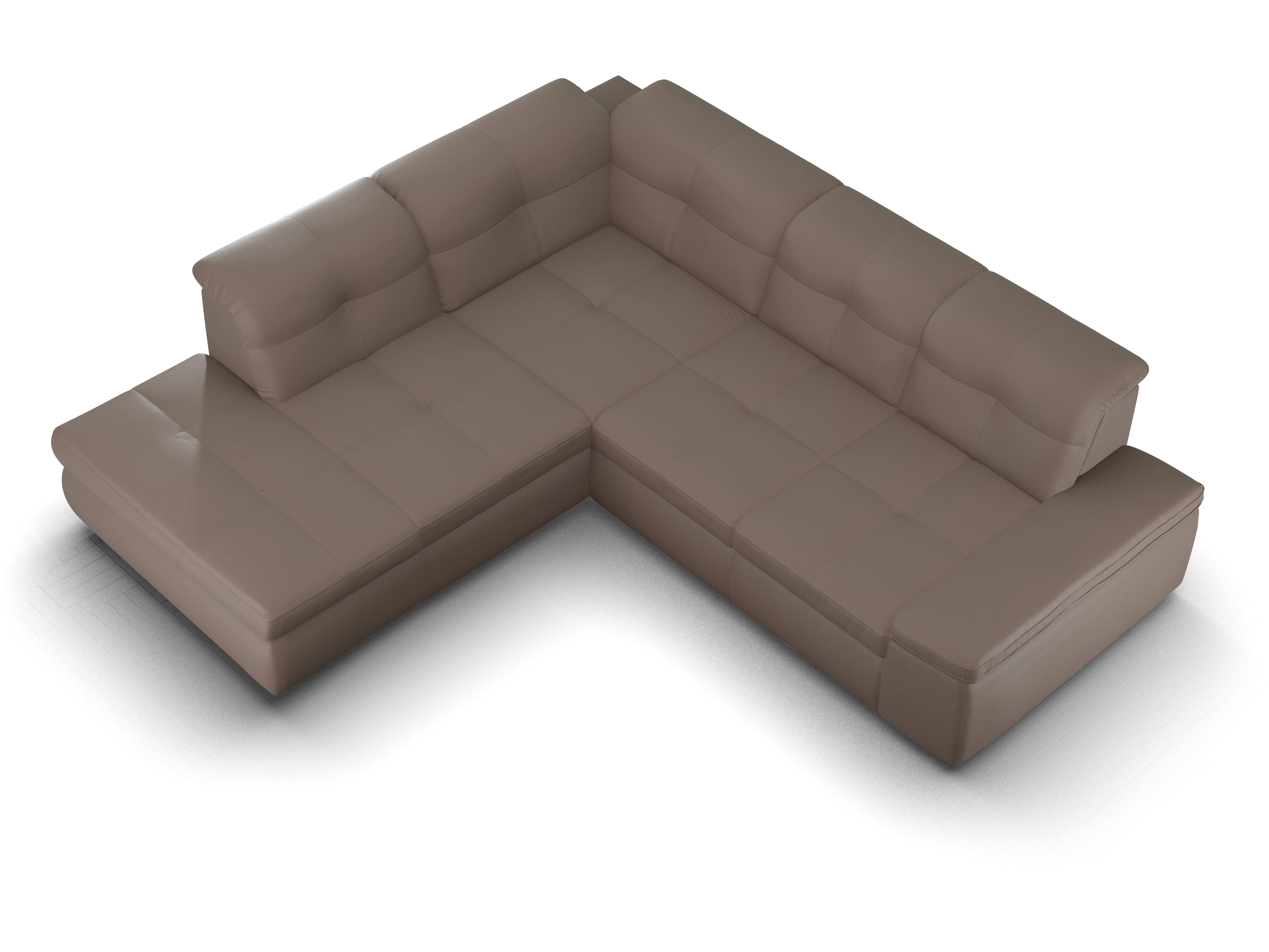 Ansicht des Produktes SC Smart 1001 Ecksofa links Abschluss offen in Stoff Braun