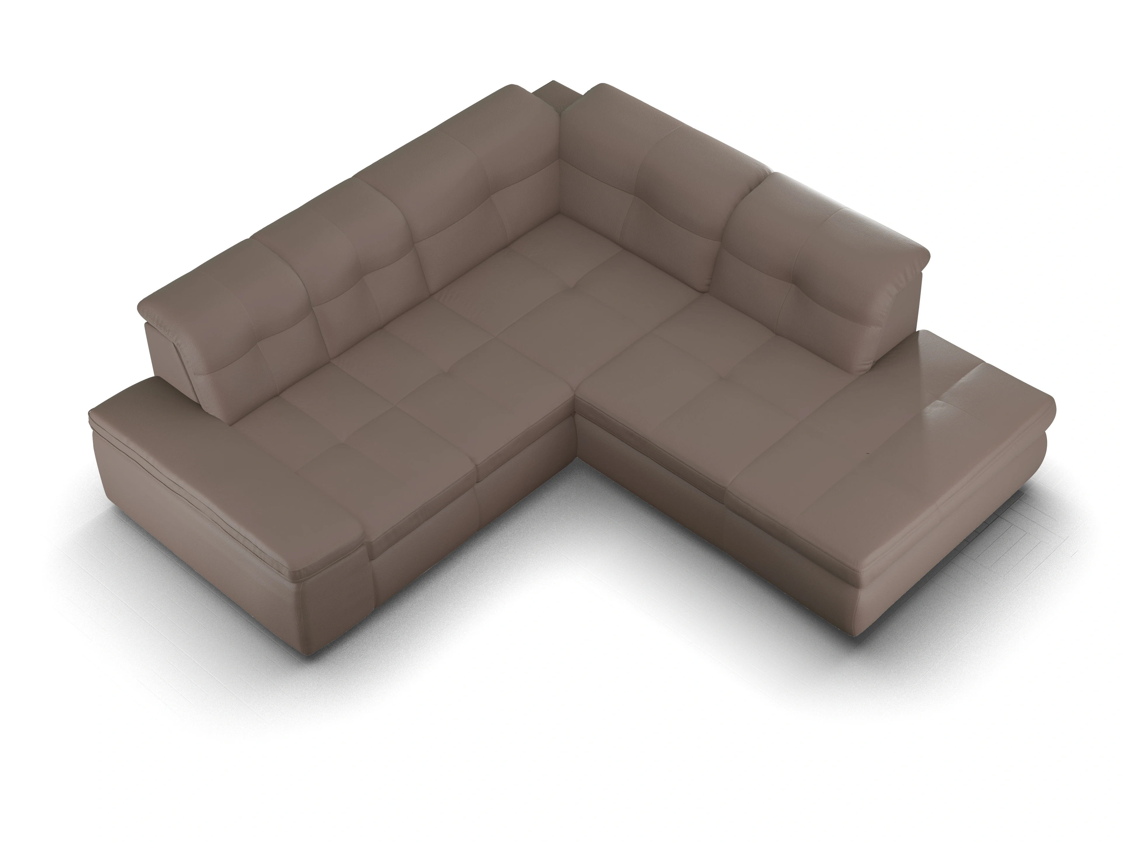 Ansicht des Produktes SC Smart 1001 Ecksofa rechts Abschluss offen in Stoff Braun