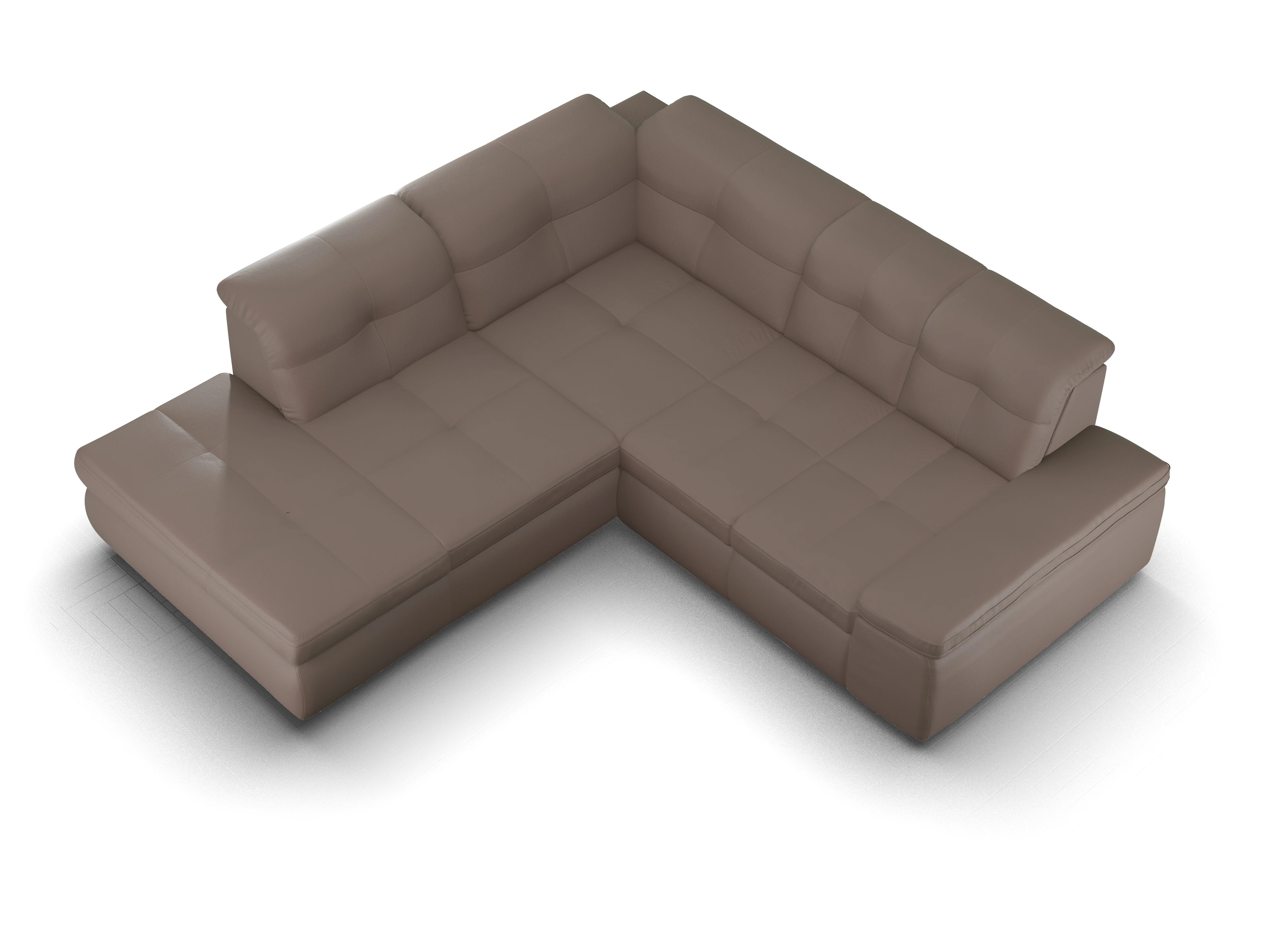 Ansicht des Produktes SC Smart 1001 Ecksofa links Abschluss offen in Stoff Braun