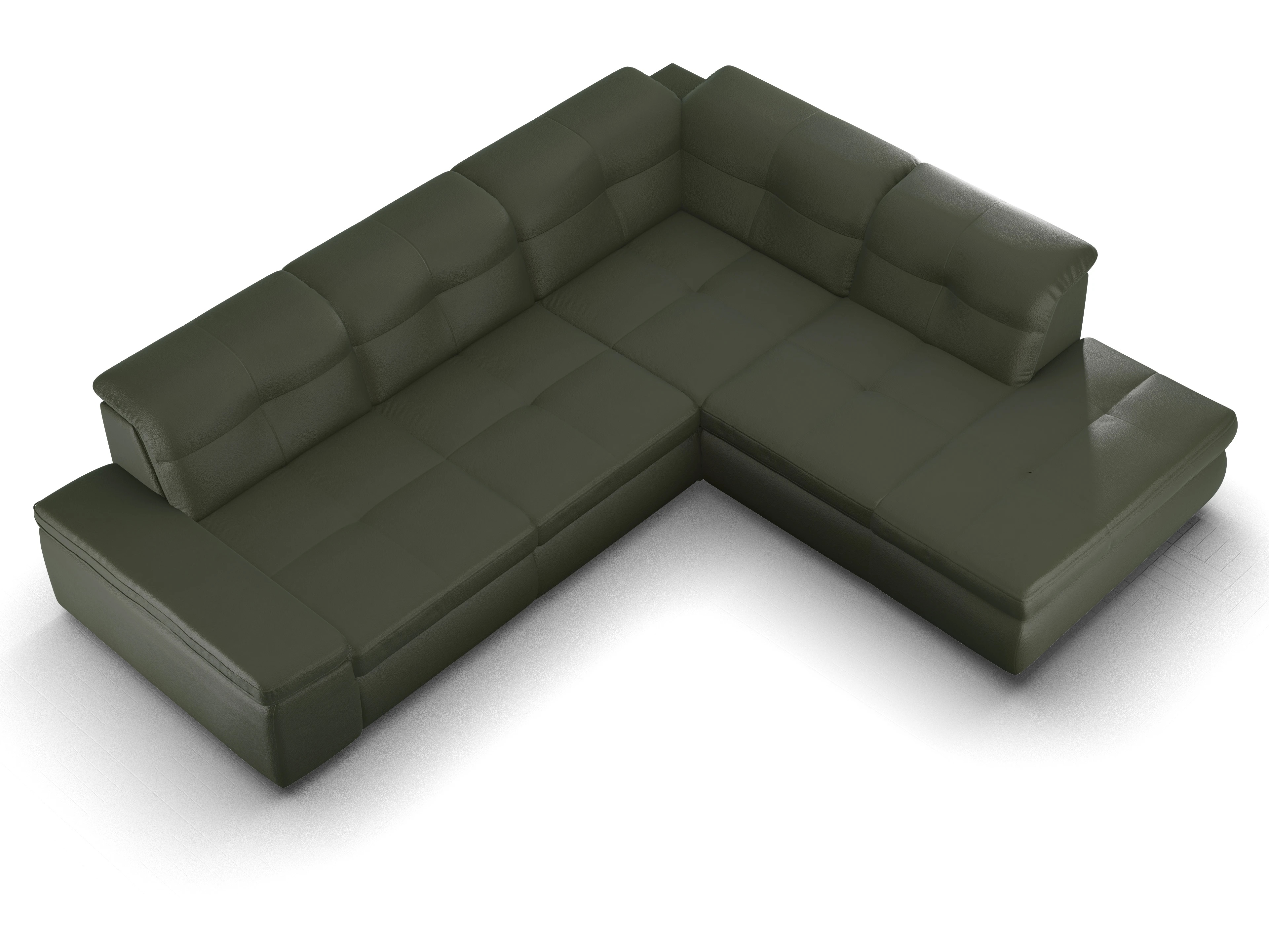 Ansicht des Produktes SC Smart 1001 Ecksofa rechts Abschluss offen in Stoff Grün