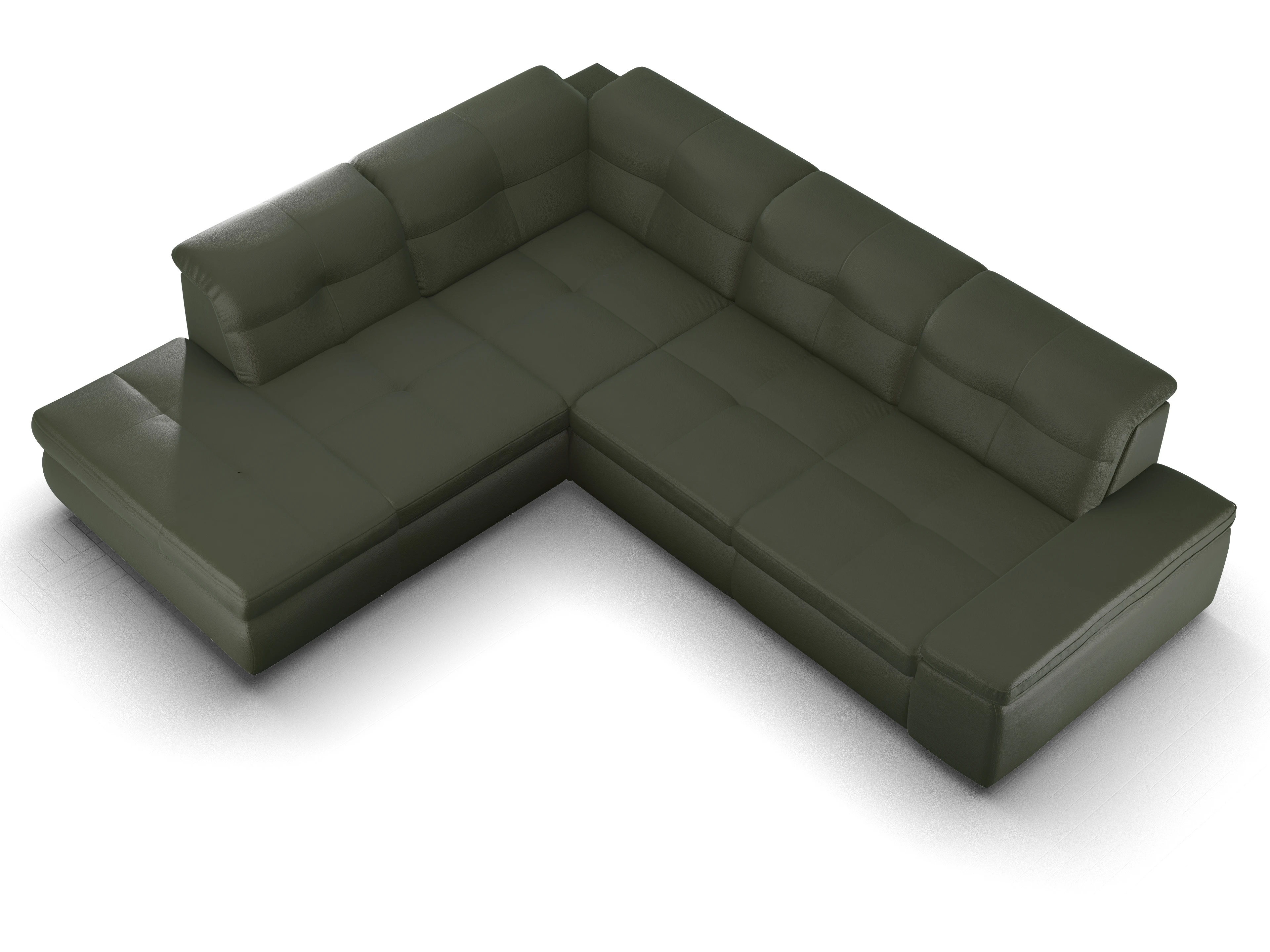 Sitz Concept smart 1001 Ecksofa 1,5Aho SE Large L Ansicht des Produktes SC Smart 1001 Ecksofa links Abschluss offen in Stoff Grün