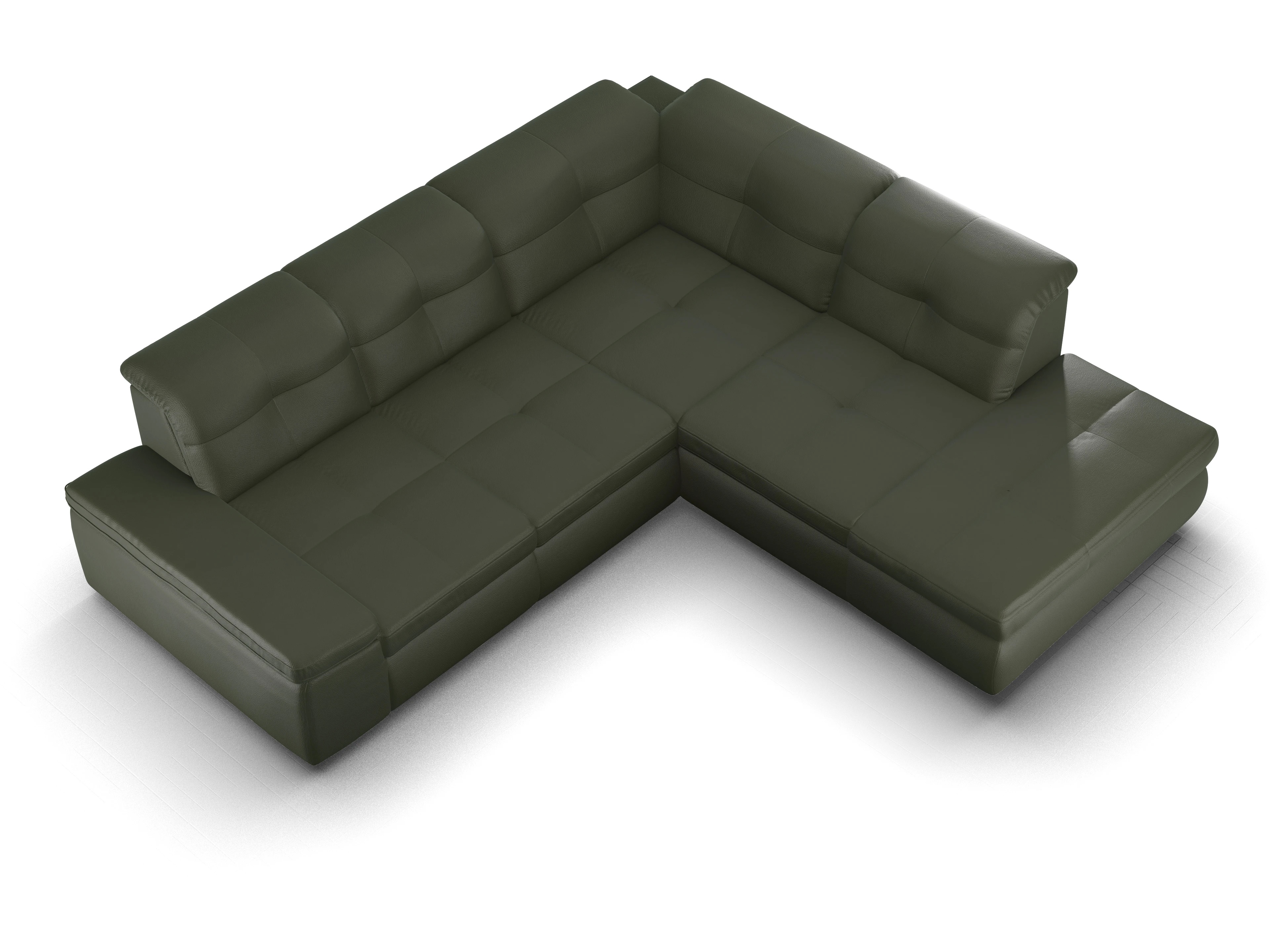Ansicht des Produktes SC Smart 1001 Ecksofa rechts Abschluss offen in Stoff Grün