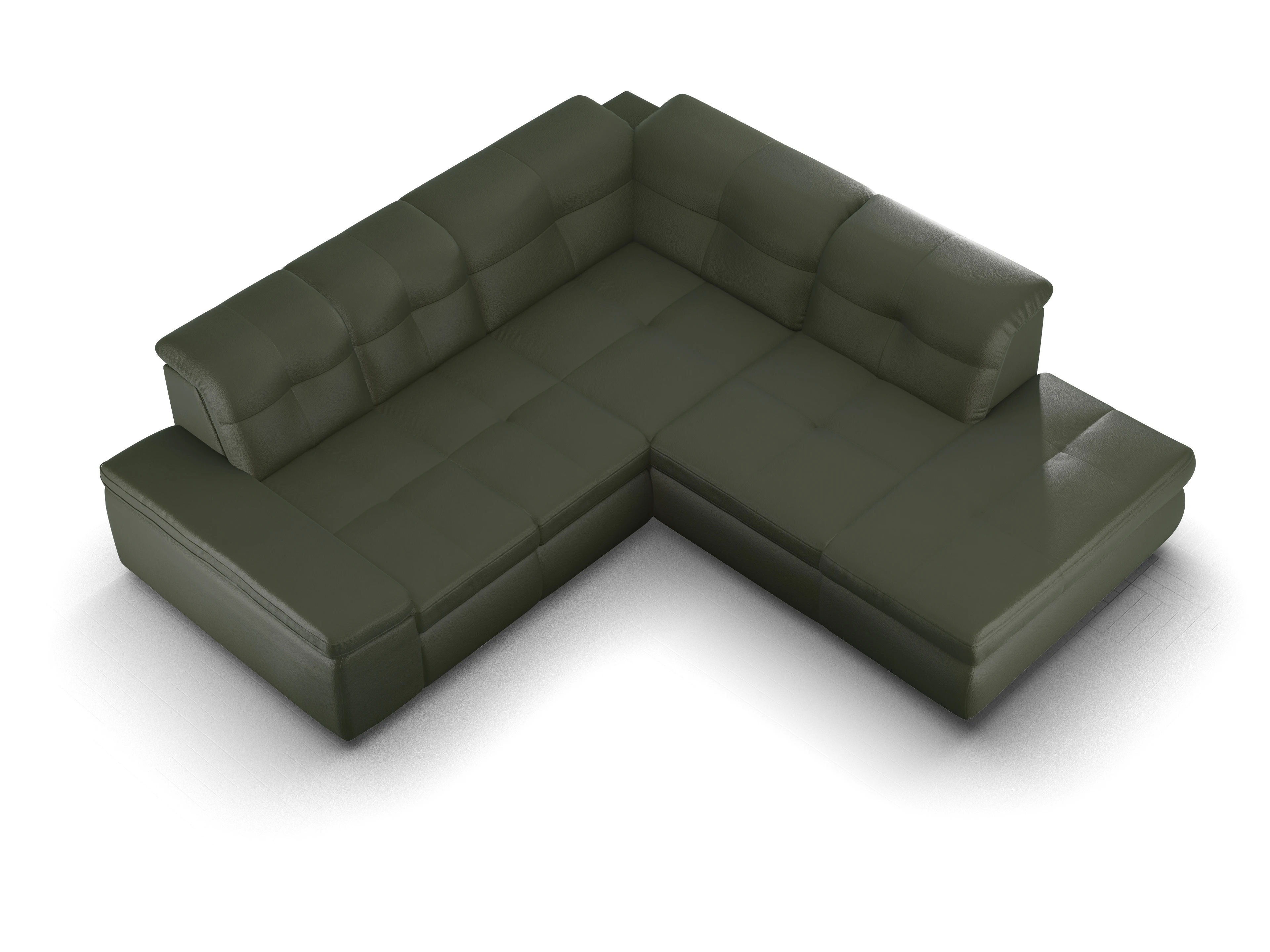 Ansicht des Produktes SC Smart 1001 Ecksofa rechts Abschluss offen in Stoff Grün