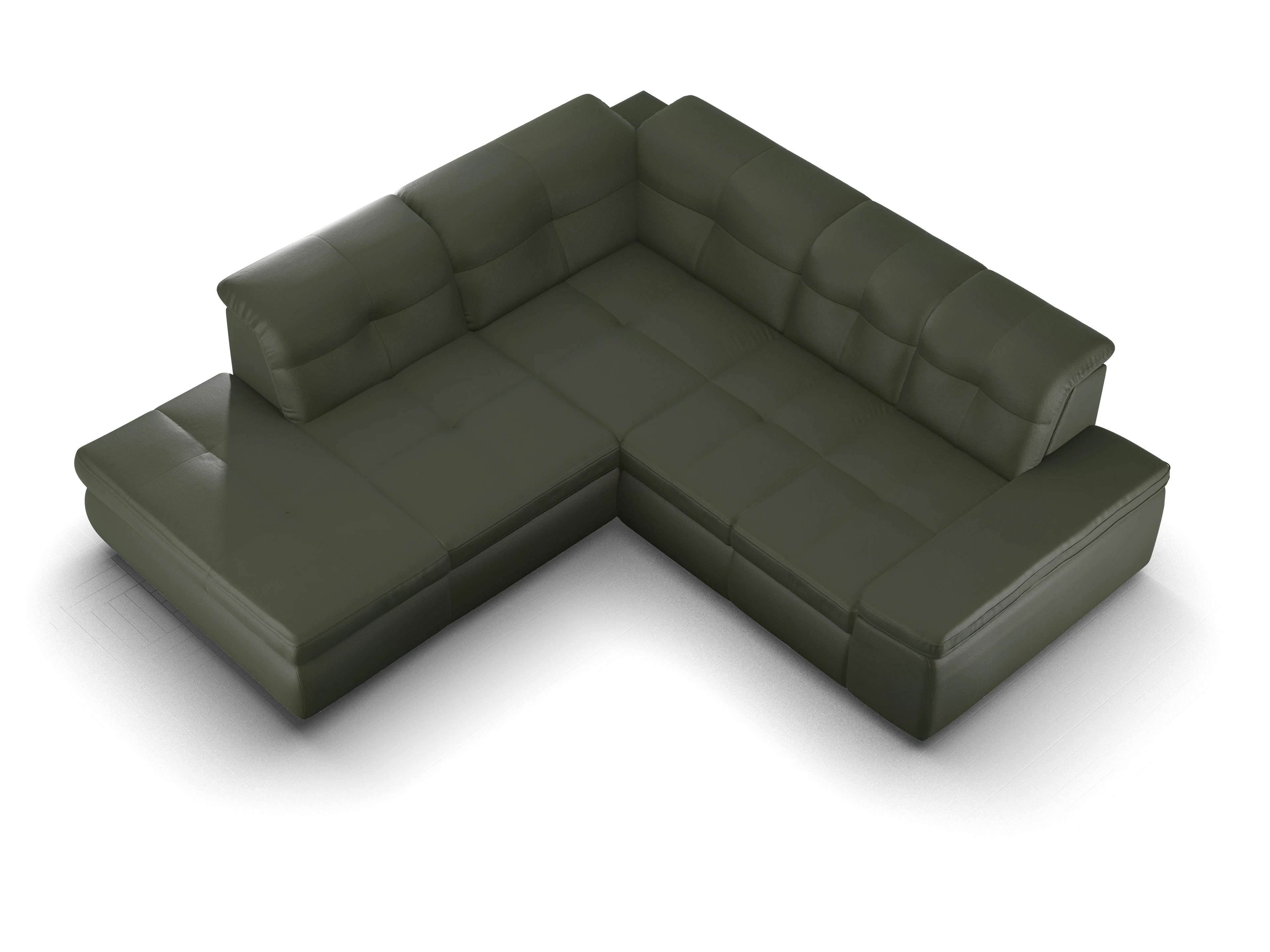 Ansicht des Produktes SC Smart 1001 Ecksofa links Abschluss offen in Stoff Grün