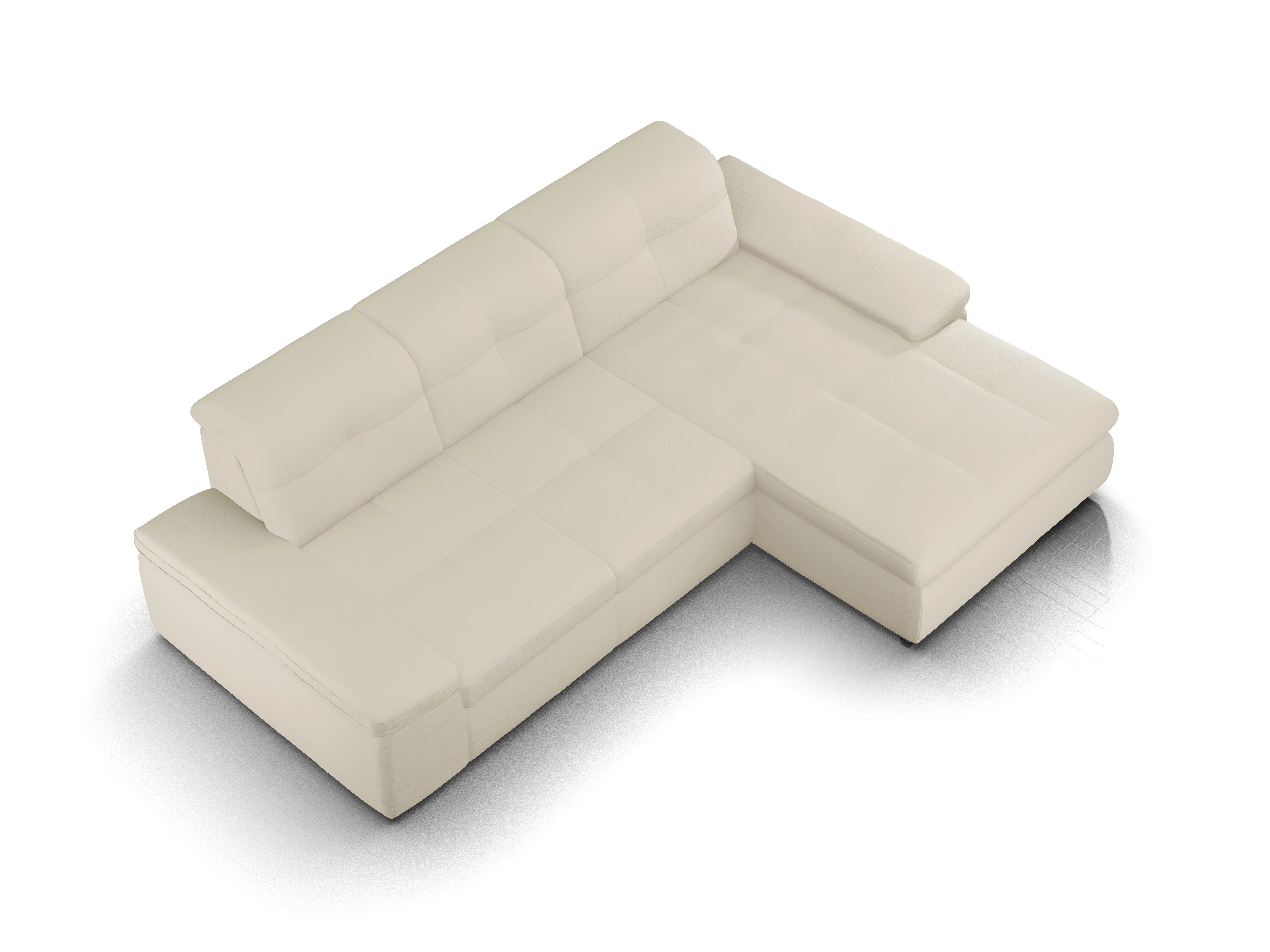 Ansicht des Produktes SC Smart 1001 Ecksofa rechts Abschluss offen in Stoff Beige