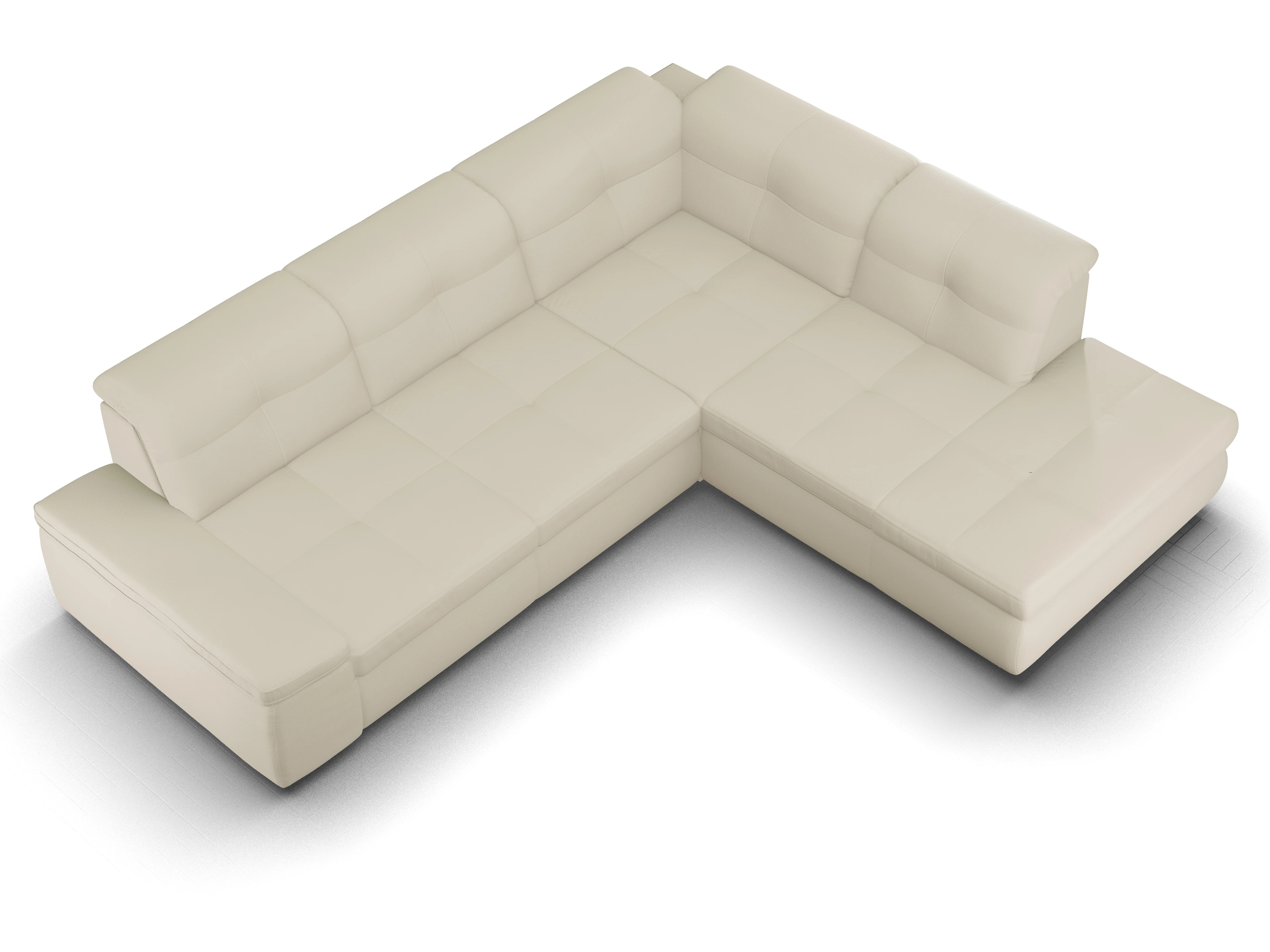 Ansicht des Produktes SC Smart 1001 Ecksofa rechts Abschluss offen in Stoff Beige