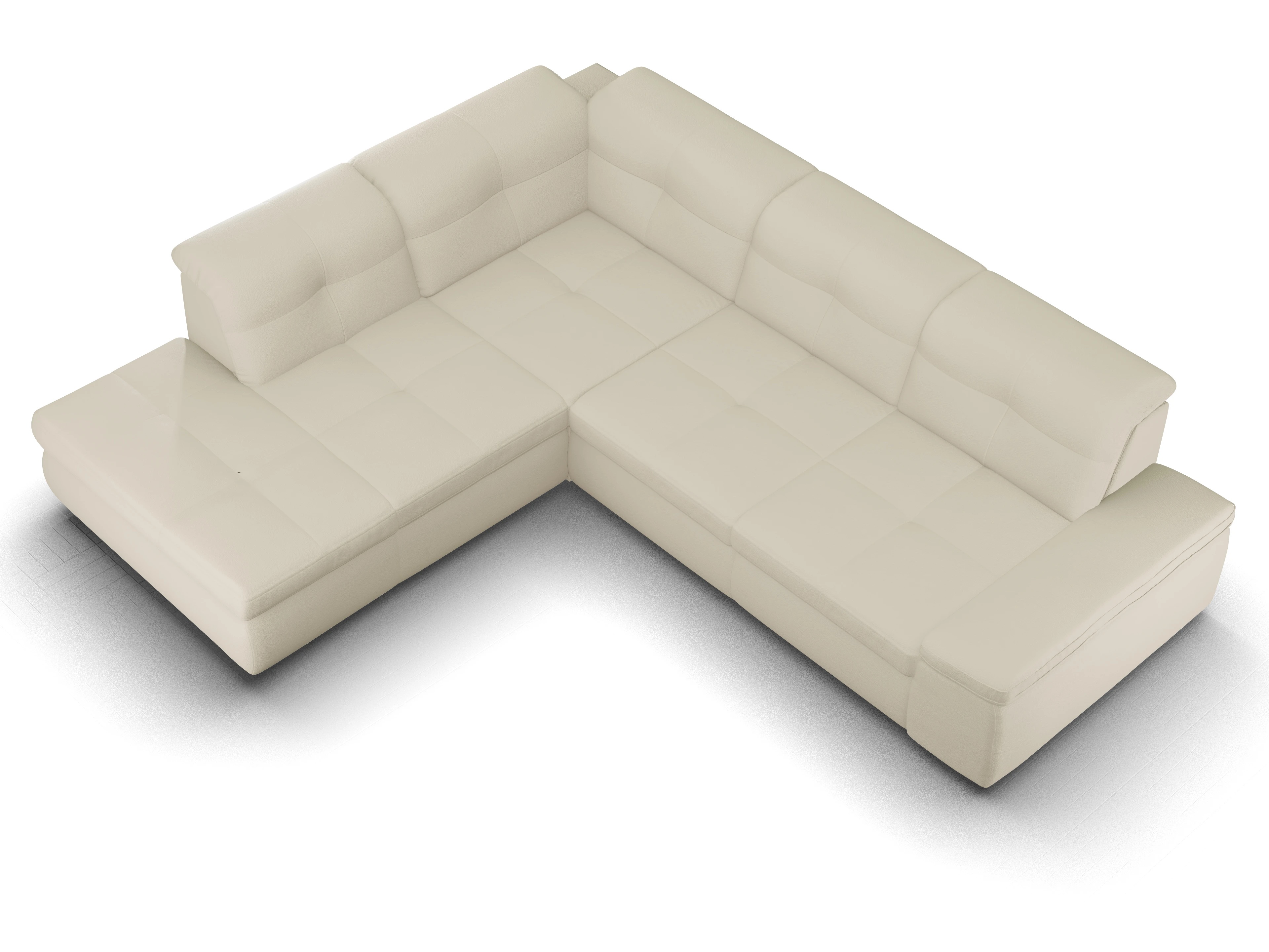 Sitz Concept smart 1001 Ecksofa 1,5Aho SE Large L Ansicht des Produktes SC Smart 1001 Ecksofa links Abschluss offen in Stoff Beige