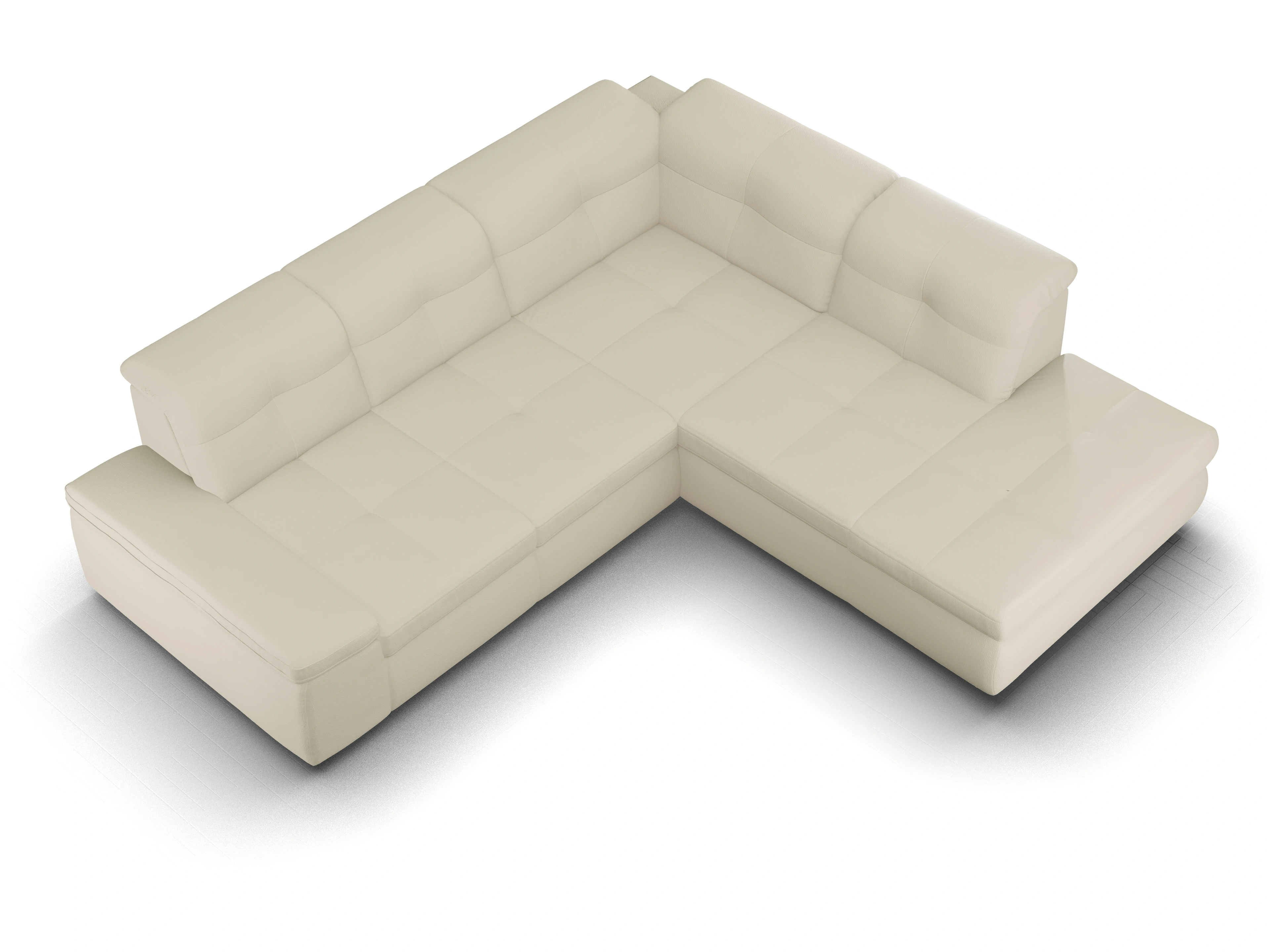 Ansicht des Produktes SC Smart 1001 Ecksofa rechts Abschluss offen in Stoff Beige