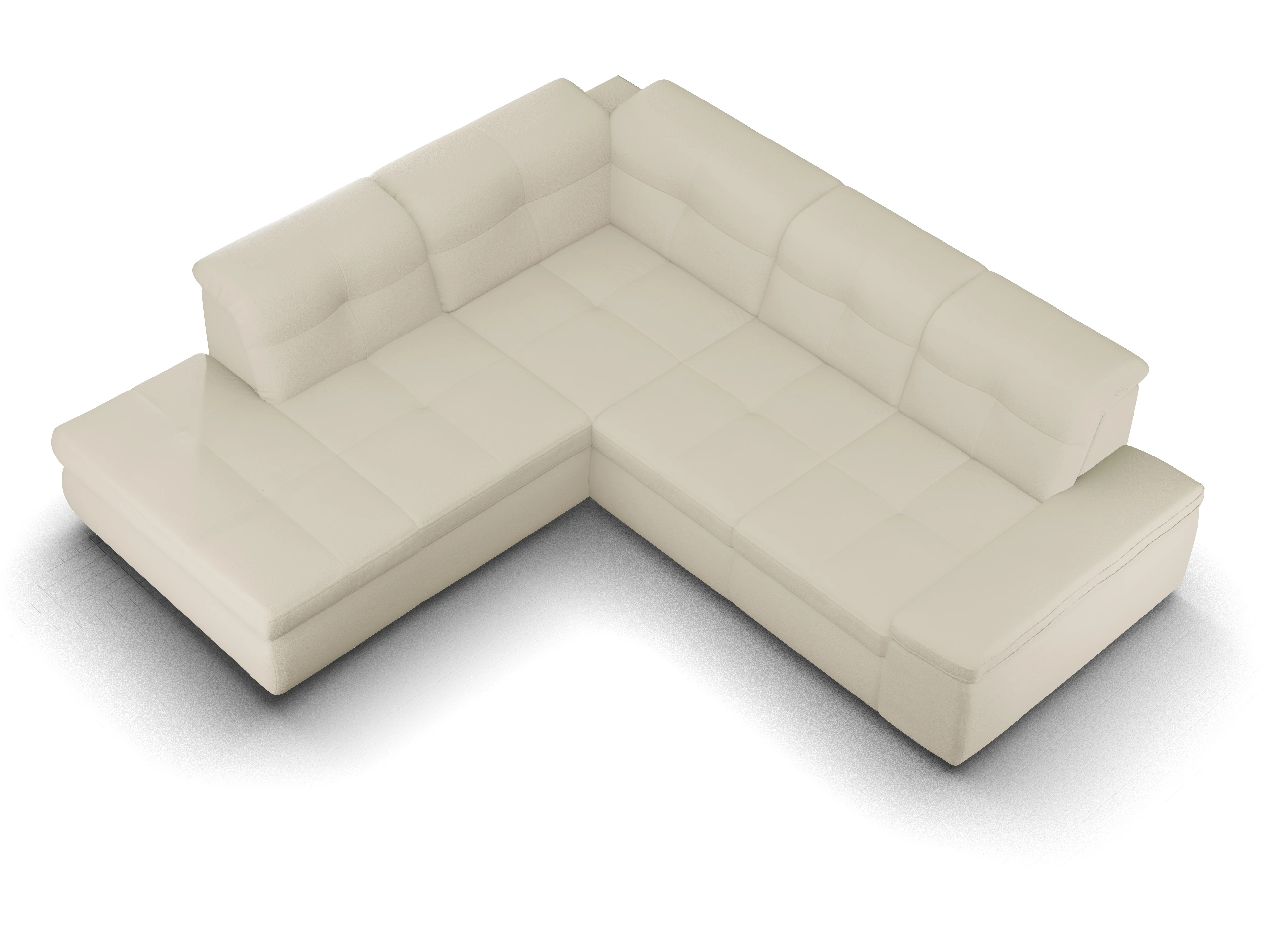 Sitz Concept smart 1001 Ecksofa 1,5Aho SE Medium L Ansicht des Produktes SC Smart 1001 Ecksofa links Abschluss offen in Stoff Beige