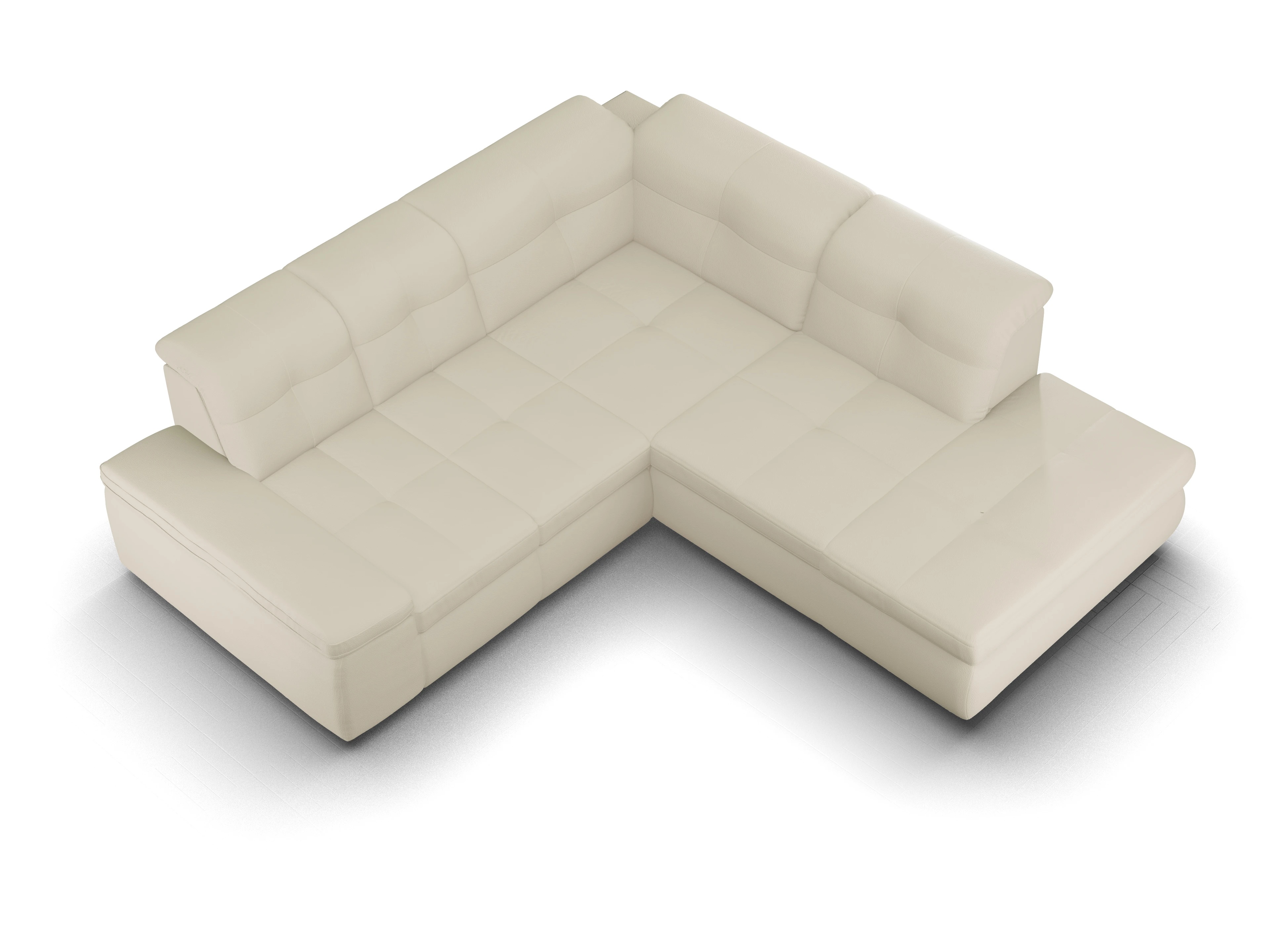 Ansicht des Produktes SC Smart 1001 Ecksofa rechts Abschluss offen in Stoff Beige