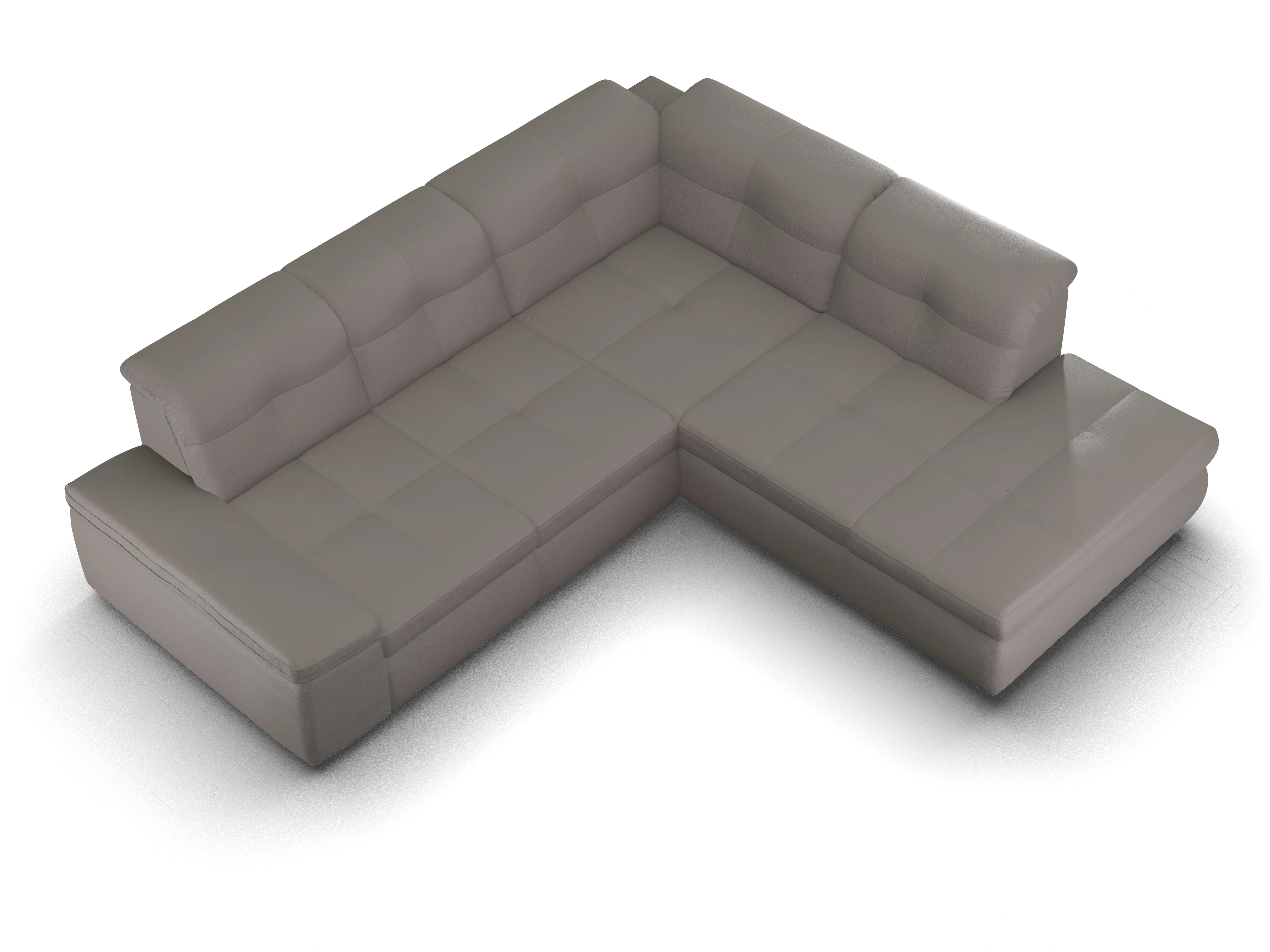 Ansicht des Produktes SC Smart 1001 Ecksofa rechts Abschluss offen in Stoff Braun