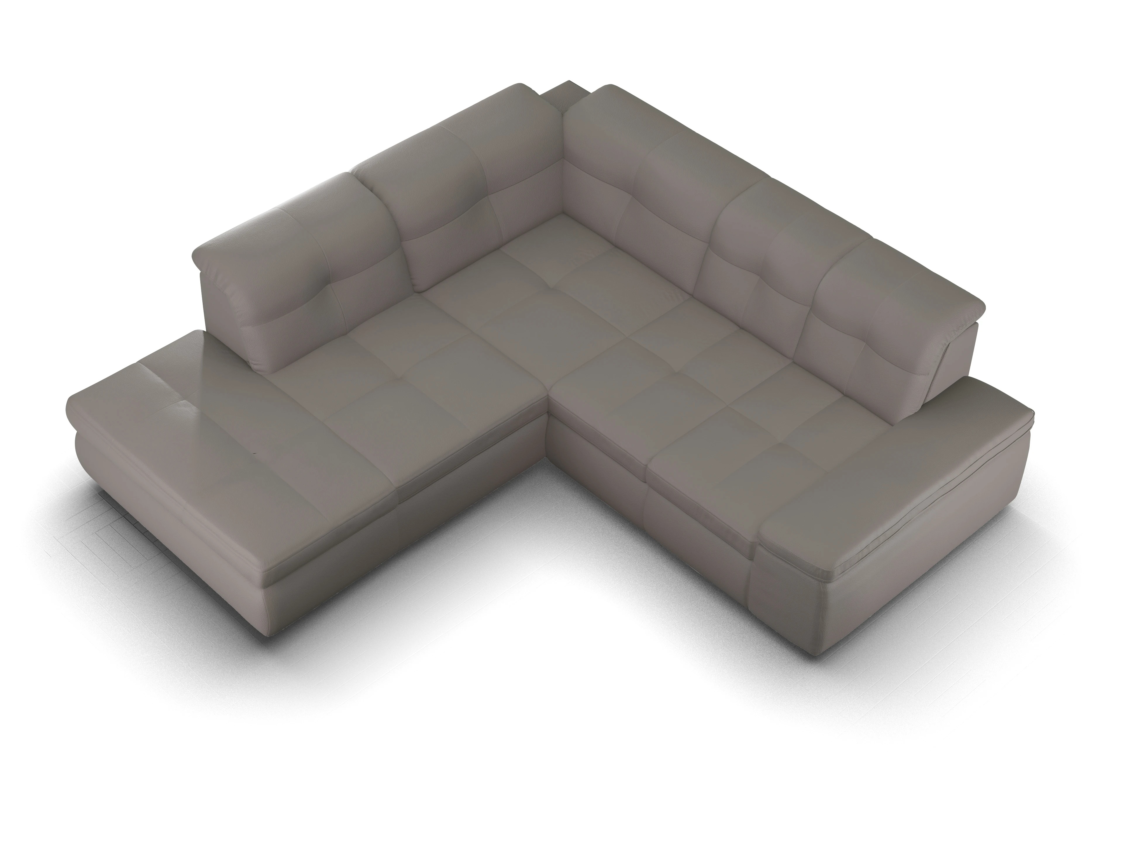 Ansicht des Produktes SC Smart 1001 Ecksofa links Abschluss offen in Stoff Braun