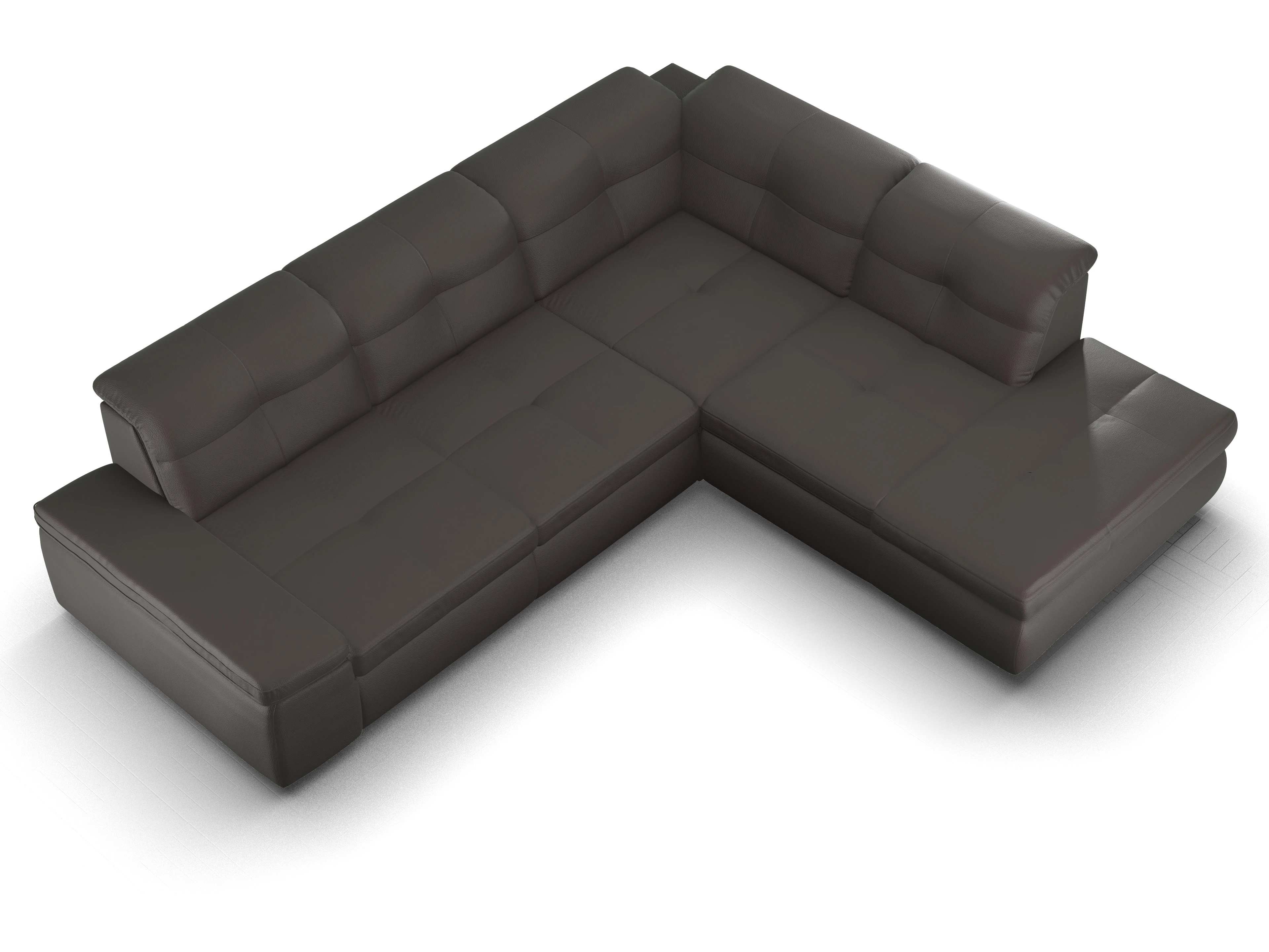 Ansicht des Produktes SC Smart 1001 Ecksofa rechts Abschluss offen in Stoff Braun