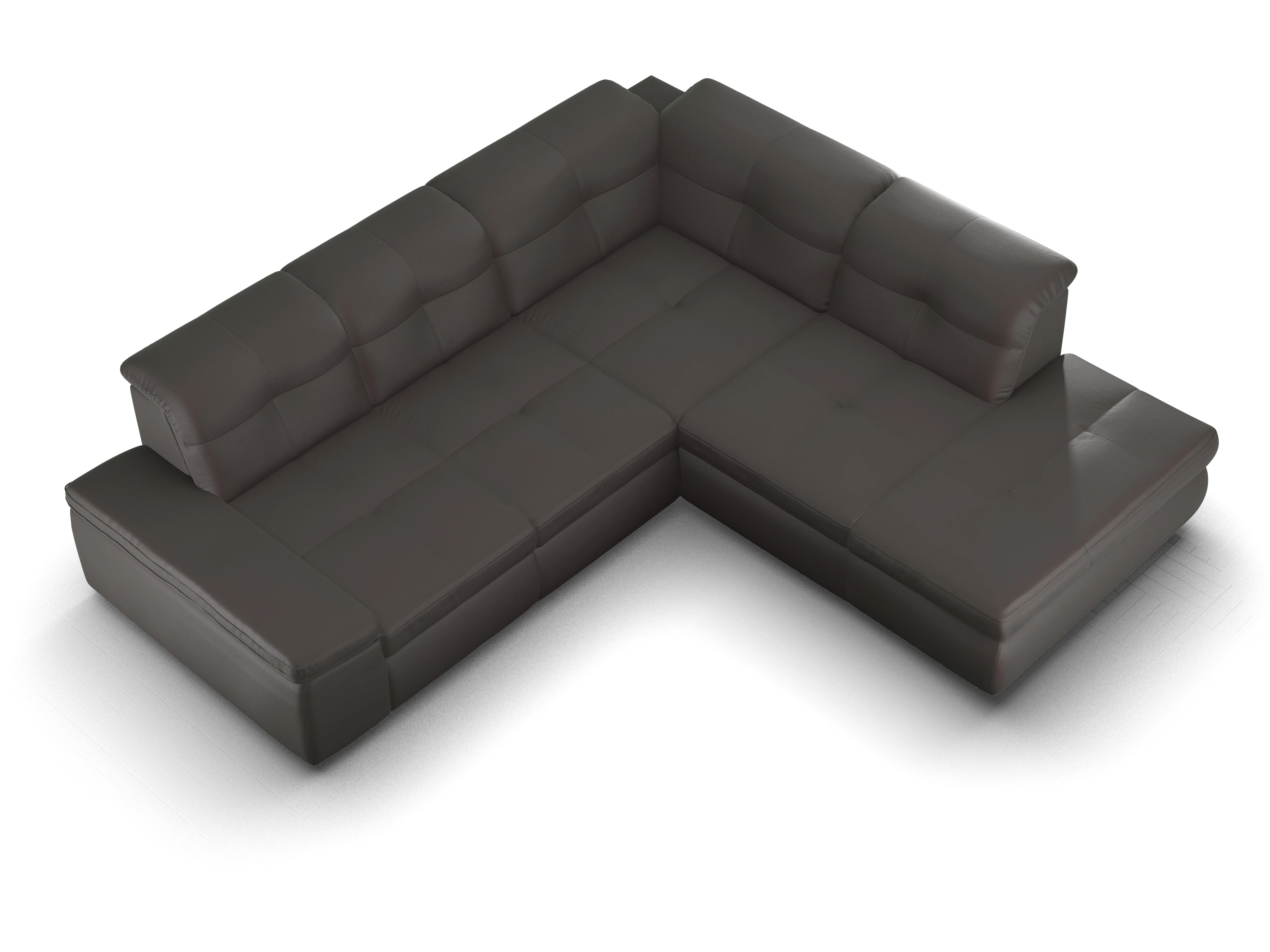Sitz Concept smart 1001 Ecksofa 1,5Aho SE Medium R Ansicht des Produktes SC Smart 1001 Ecksofa rechts Abschluss offen in Stoff Braun