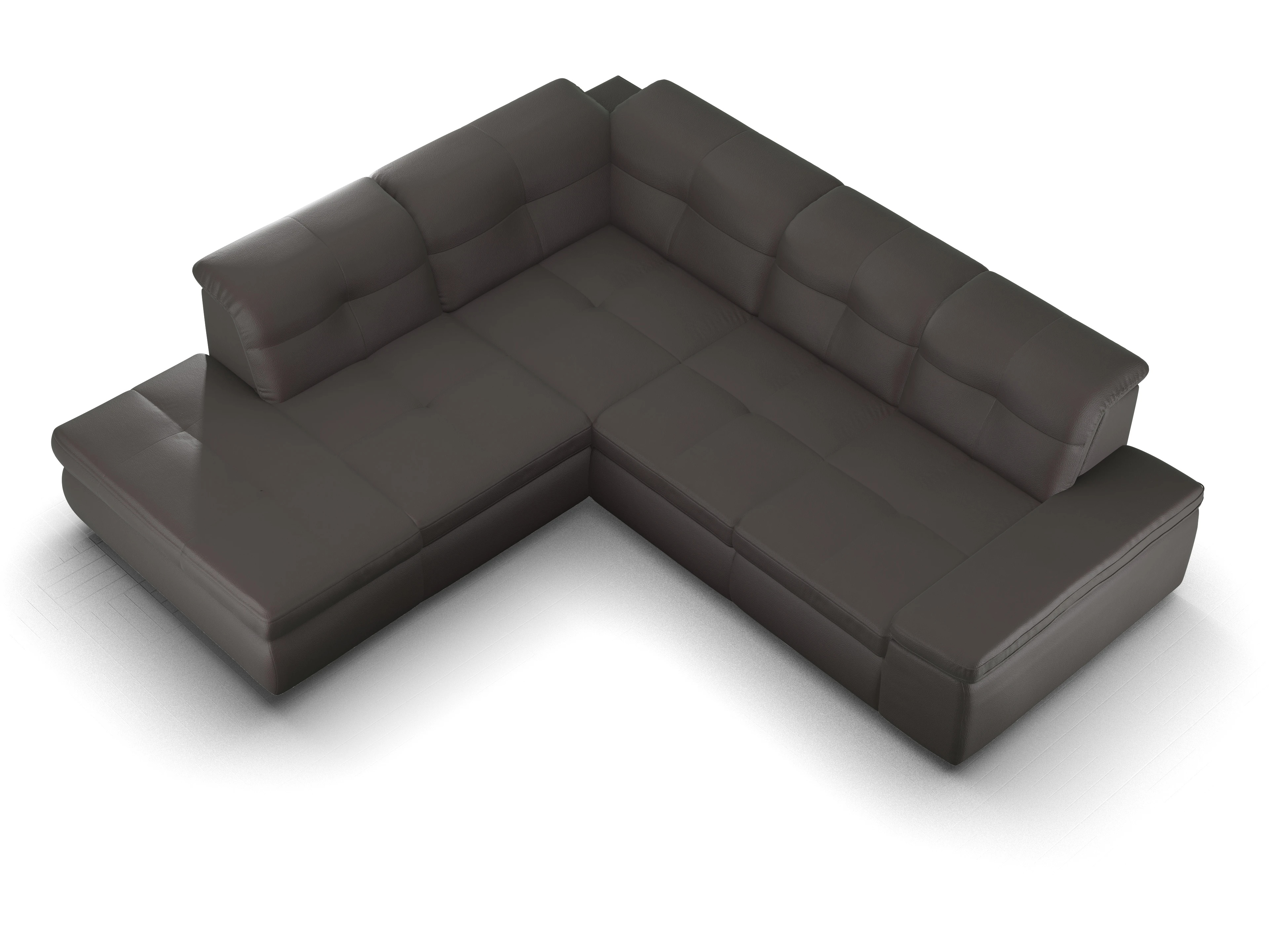 Ansicht des Produktes SC Smart 1001 Ecksofa links Abschluss offen in Stoff Braun
