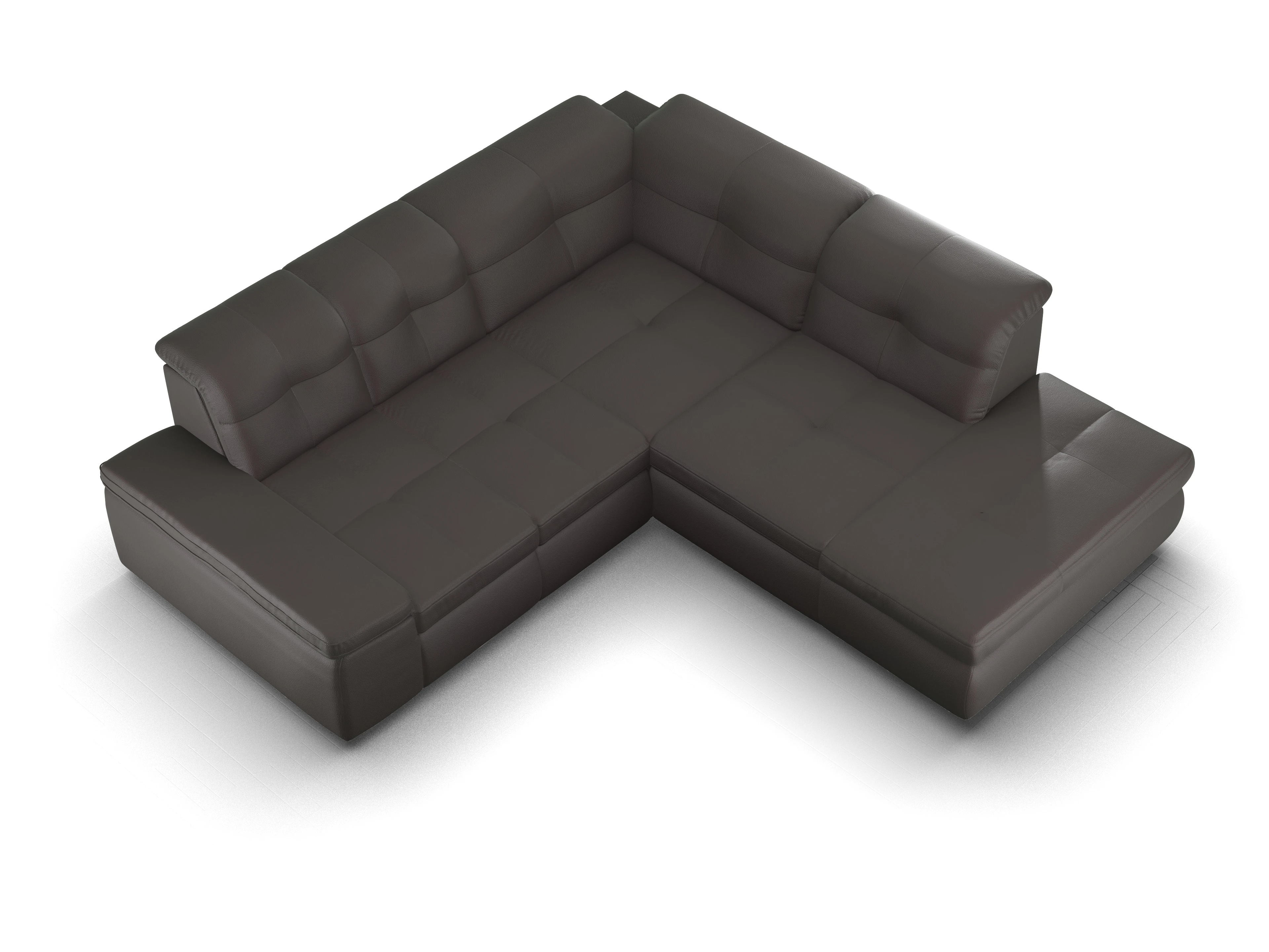 Ansicht des Produktes SC Smart 1001 Ecksofa rechts Abschluss offen in Stoff Braun