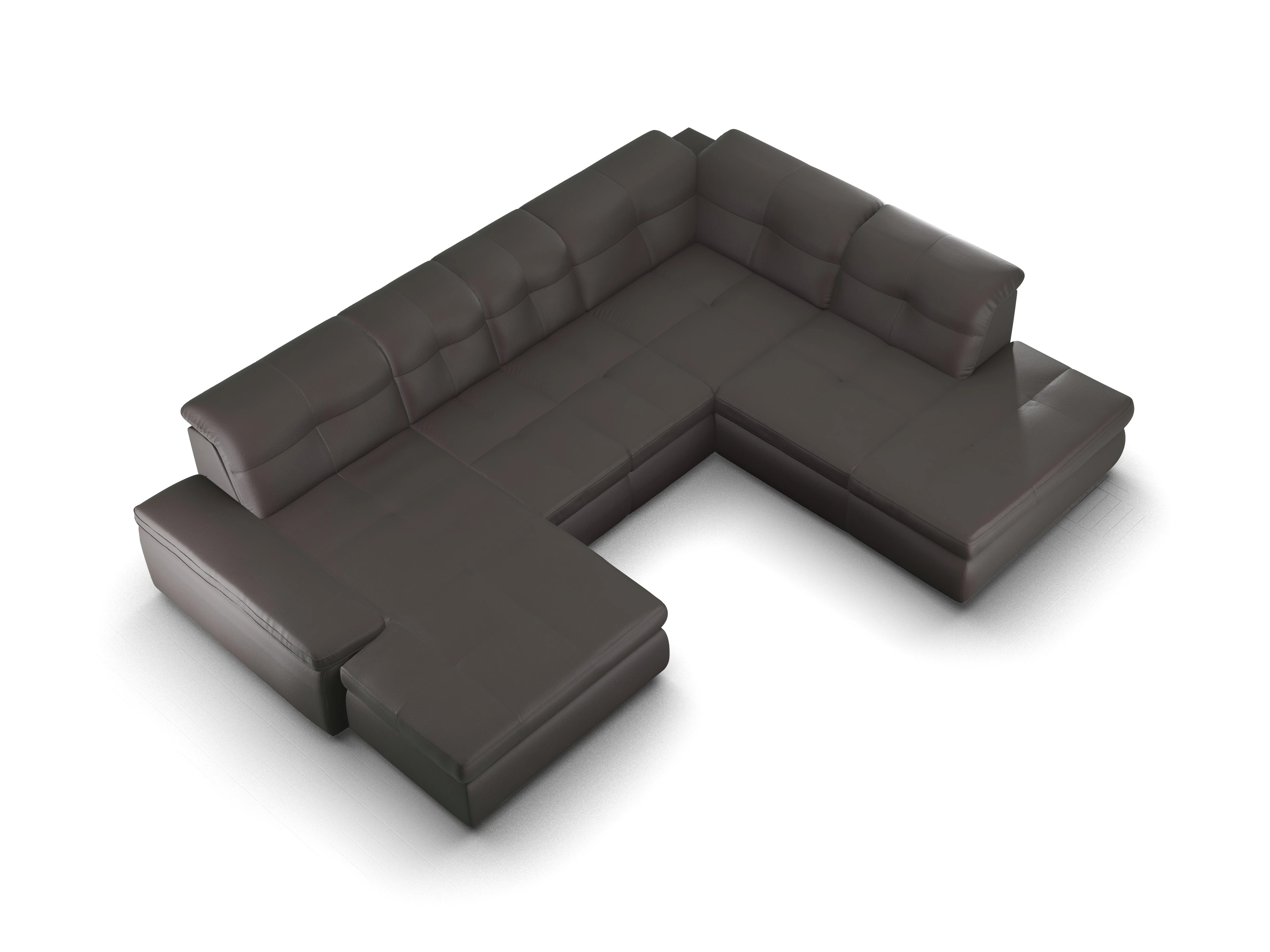 Sitz Concept smart 1001 Canape Small SE 1,5Aho L Ansicht des Produktes SC Smart 1001 Wohnlandschaft offen beidseitig in Stoff Braun