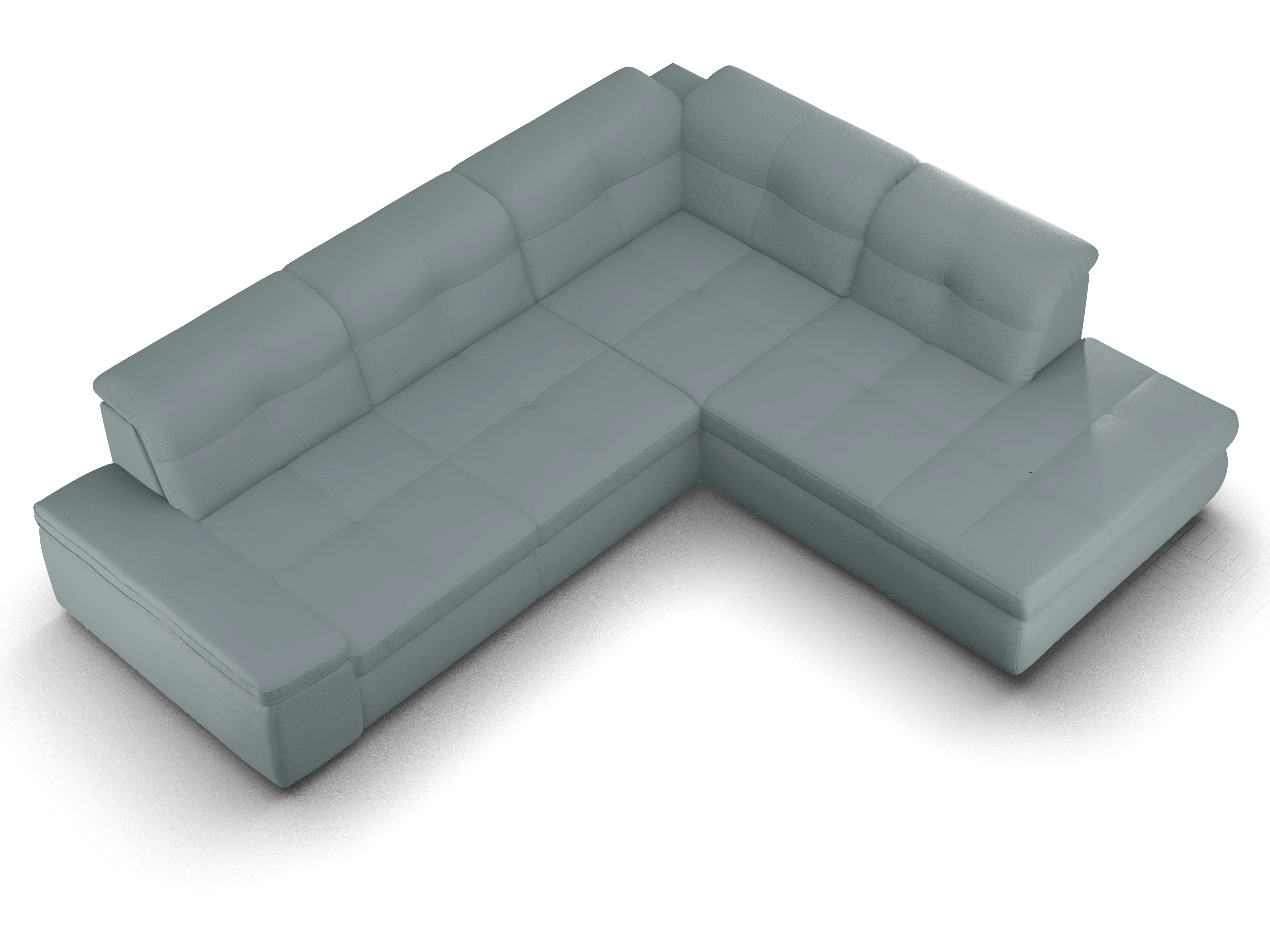 Ansicht des Produktes SC Smart 1001 Ecksofa rechts Abschluss offen in Stoff Grau