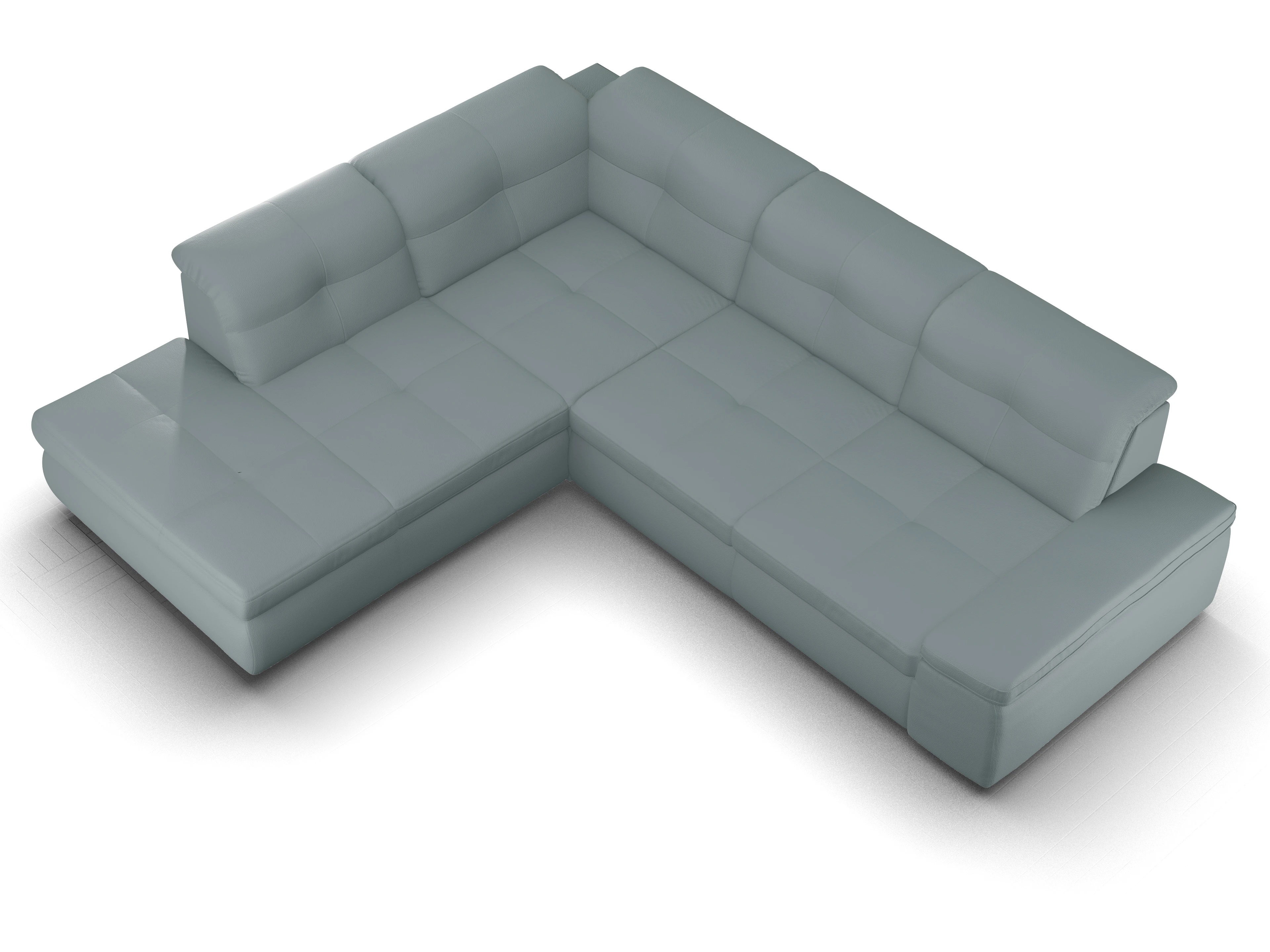 Ansicht des Produktes SC Smart 1001 Ecksofa links Abschluss offen in Stoff Grau