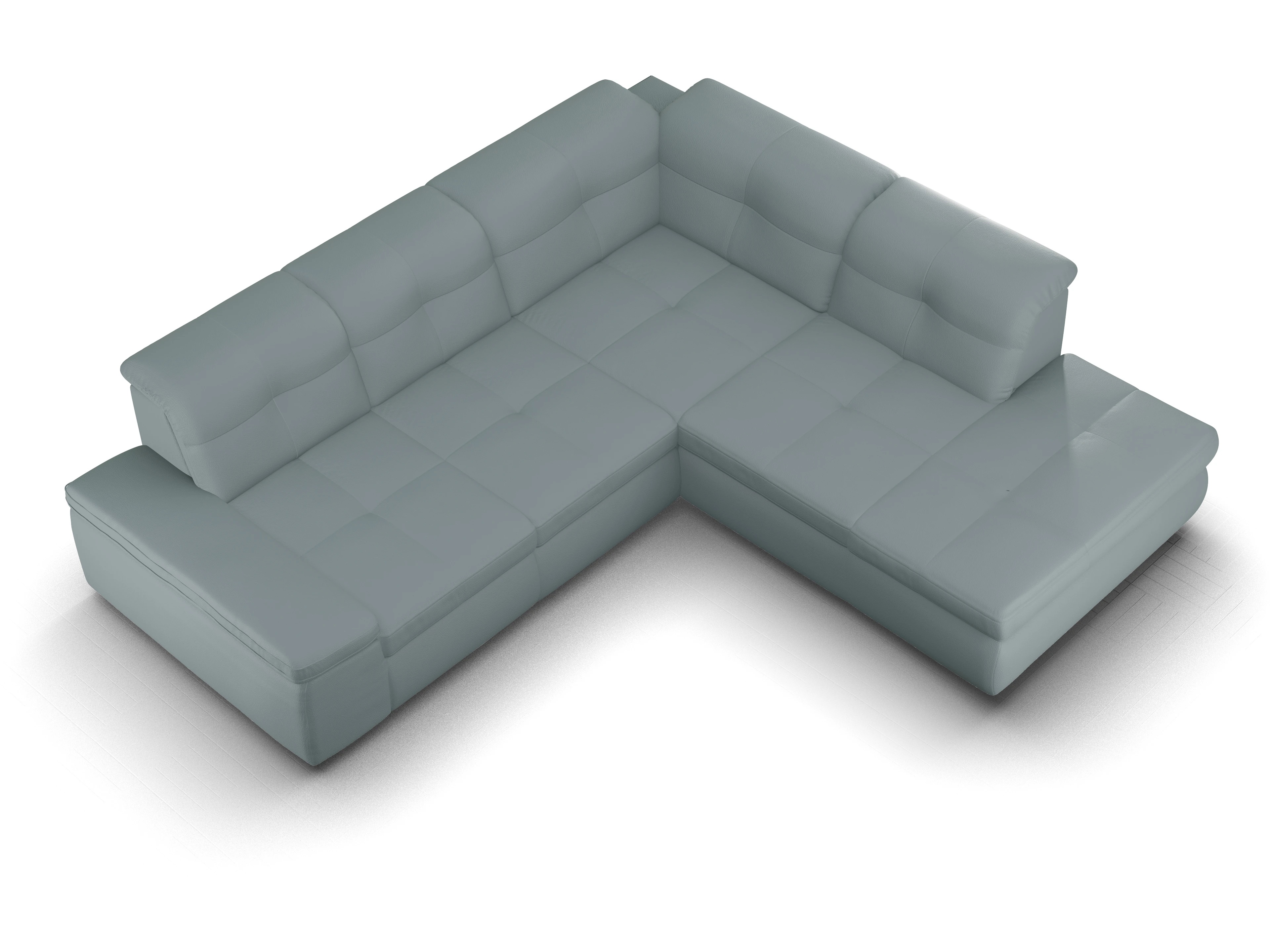 Sitz Concept smart 1001 Ecksofa 1,5Aho SE Medium R Ansicht des Produktes SC Smart 1001 Ecksofa rechts Abschluss offen in Stoff Grau