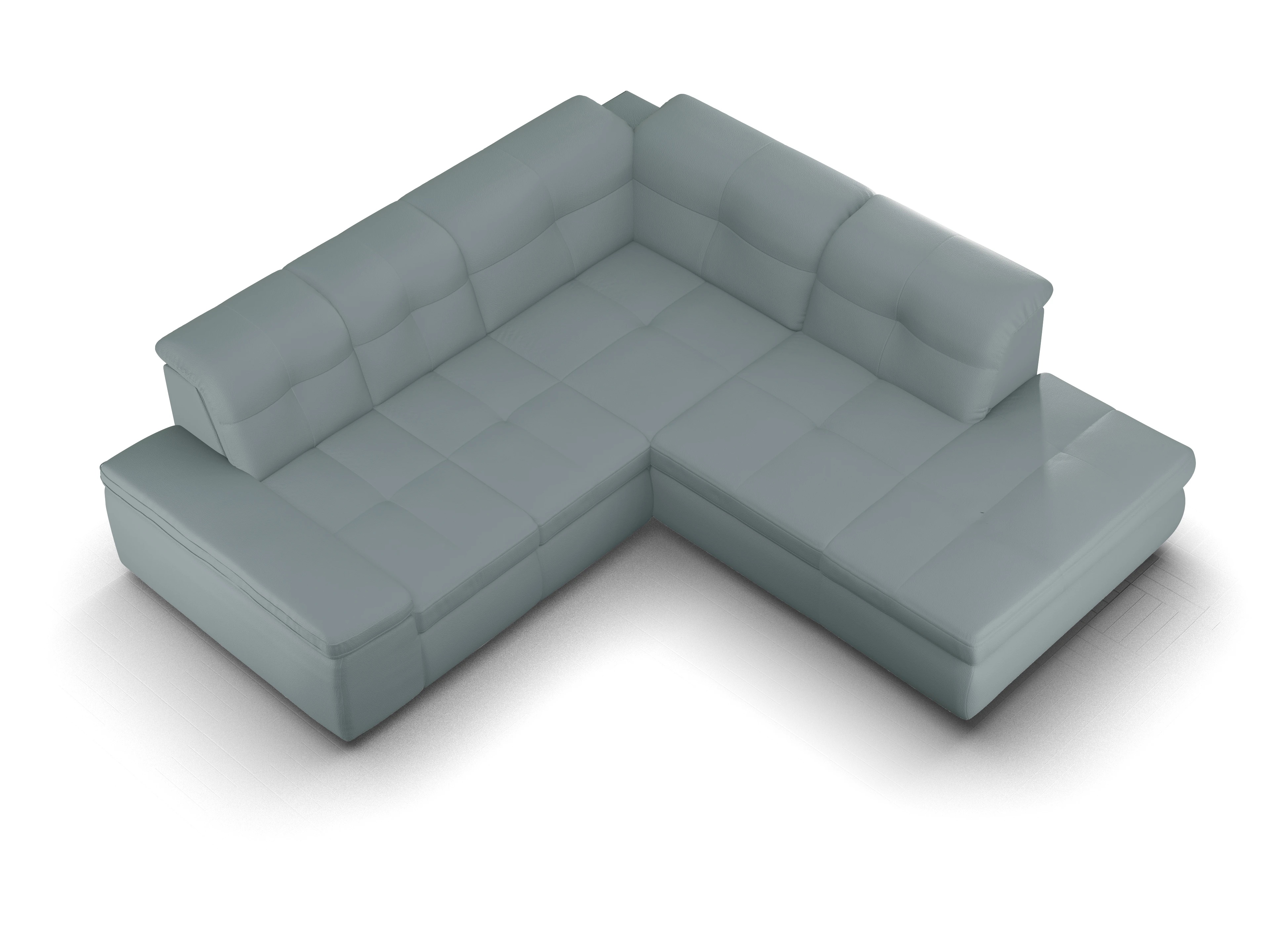 Ansicht des Produktes SC Smart 1001 Ecksofa rechts Abschluss offen in Stoff Grau