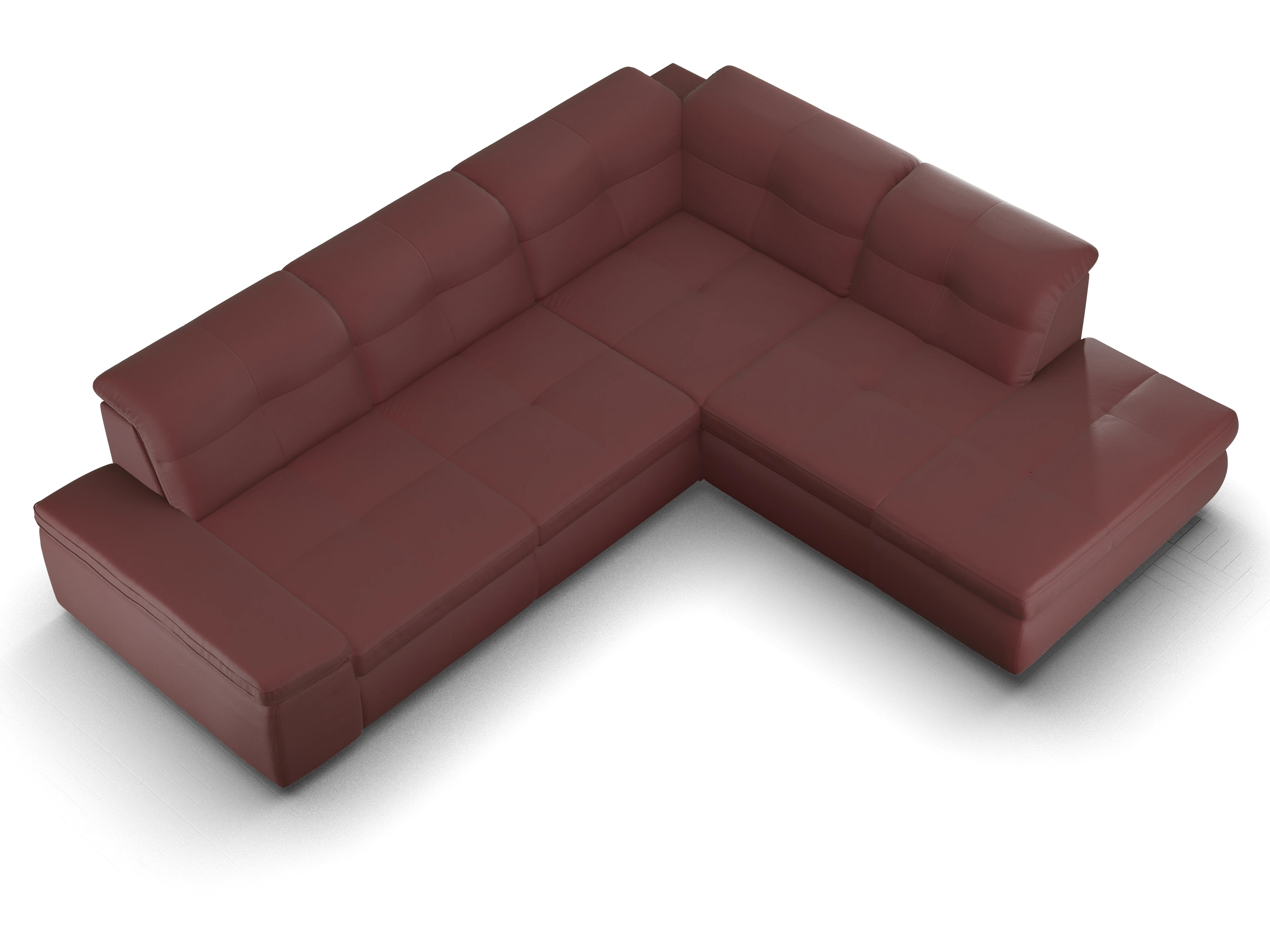 Sitz Concept smart 1001 Ecksofa 1,5Aho SE Large R Ansicht des Produktes SC Smart 1001 Ecksofa rechts Abschluss offen in Stoff Rot
