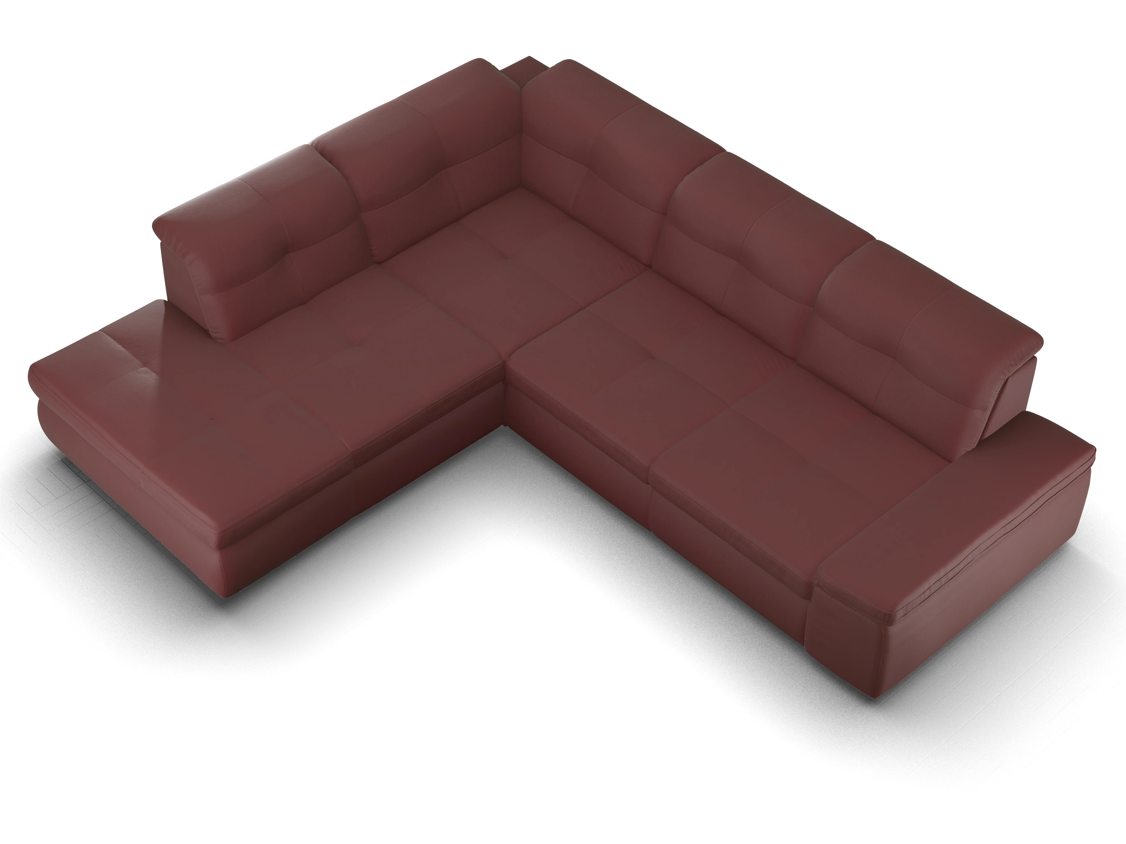 Ansicht des Produktes SC Smart 1001 Ecksofa links Abschluss offen in Stoff Rot