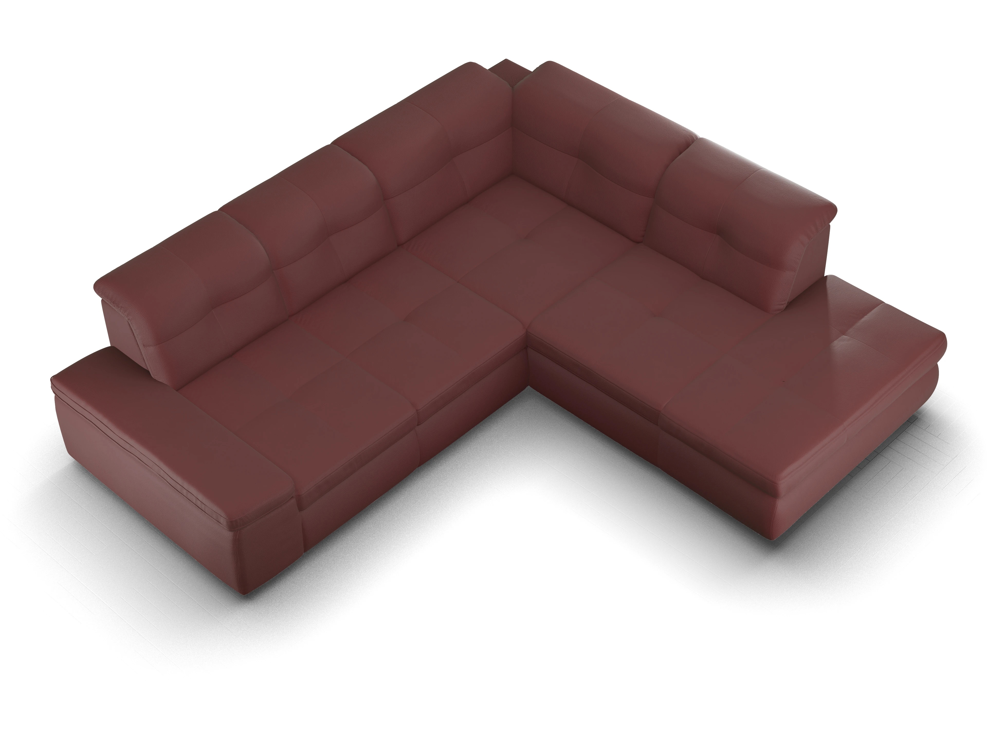 Ansicht des Produktes SC Smart 1001 Ecksofa rechts Abschluss offen in Stoff Rot