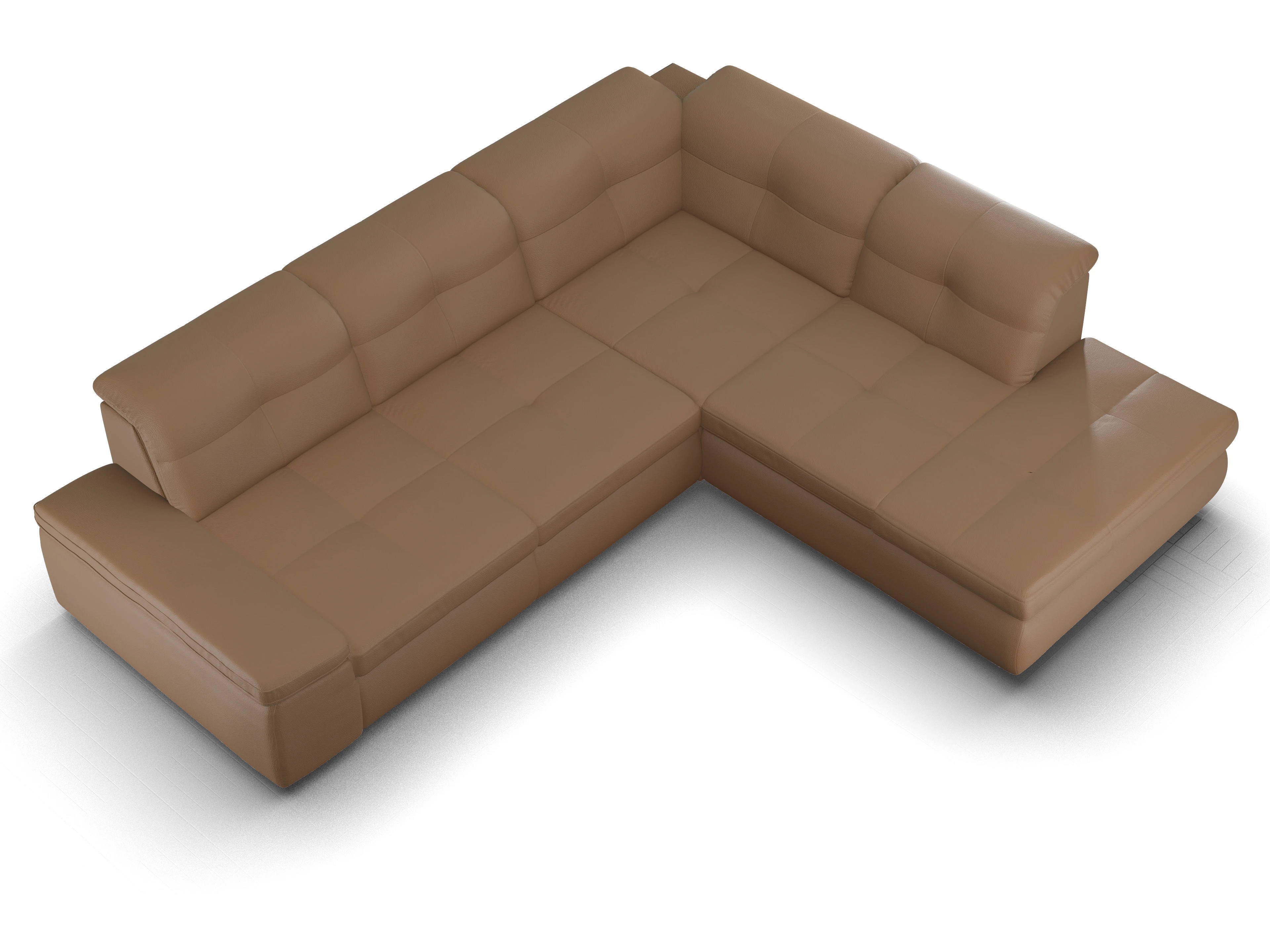 Ansicht des Produktes SC Smart 1001 Ecksofa rechts Abschluss offen in Stoff Braun