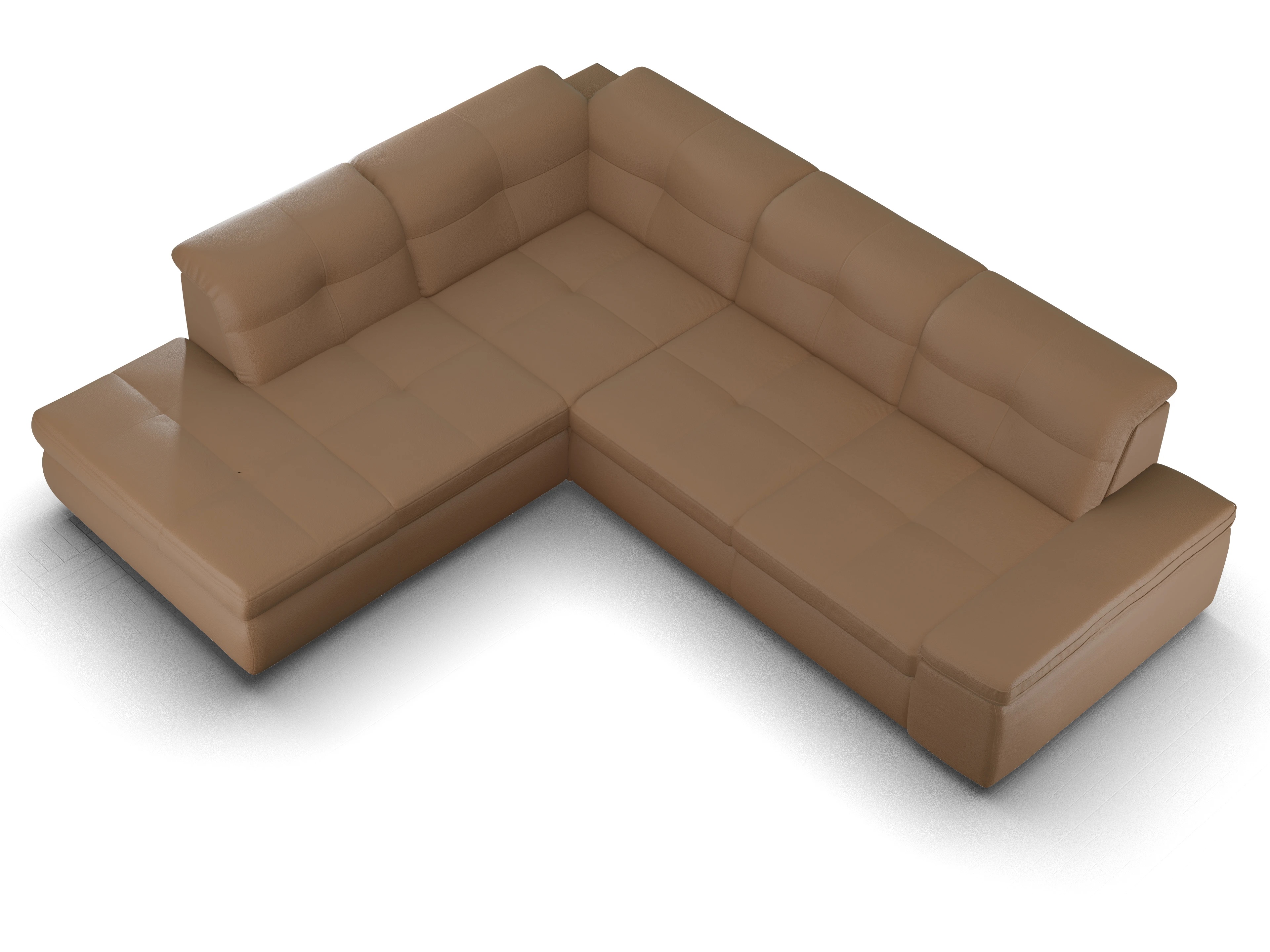 Ansicht des Produktes SC Smart 1001 Ecksofa links Abschluss offen in Stoff Braun