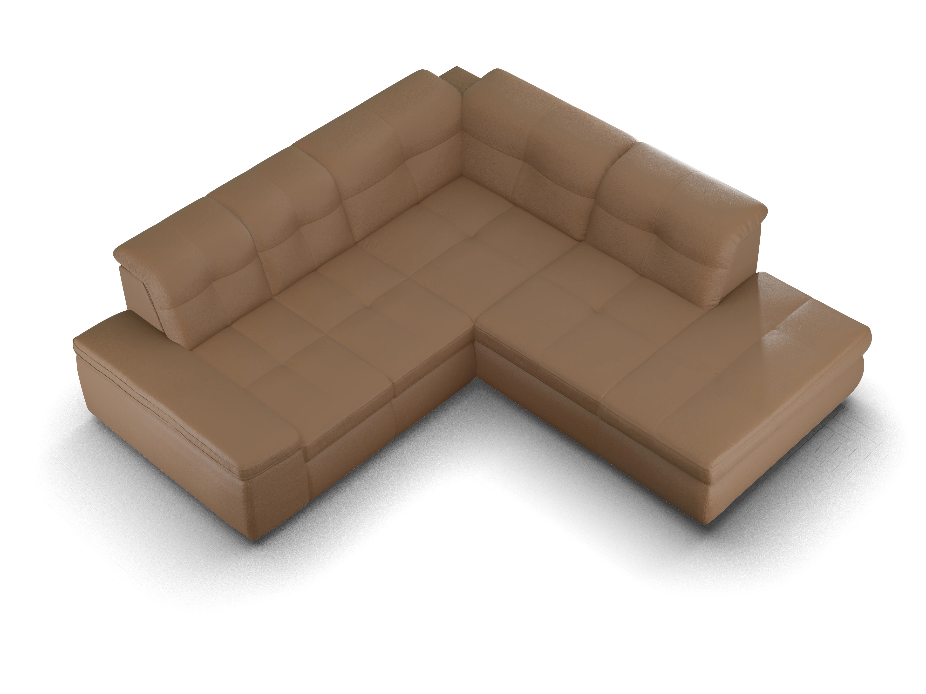 Sitz Concept smart 1001 Ecksofa 1,5Aho SE Small R Ansicht des Produktes SC Smart 1001 Ecksofa rechts Abschluss offen in Stoff Braun
