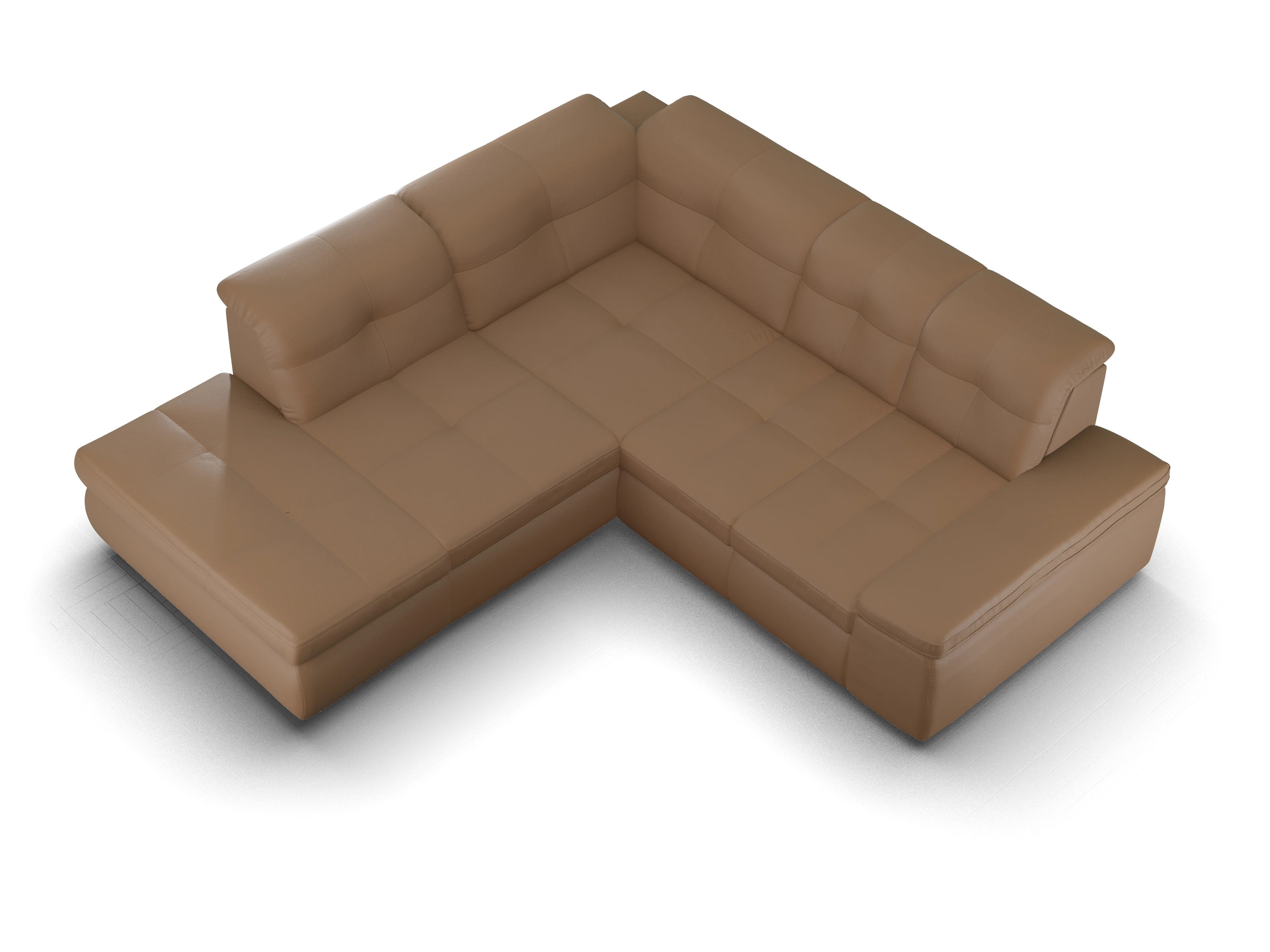 Ansicht des Produktes SC Smart 1001 Ecksofa links Abschluss offen in Stoff Braun