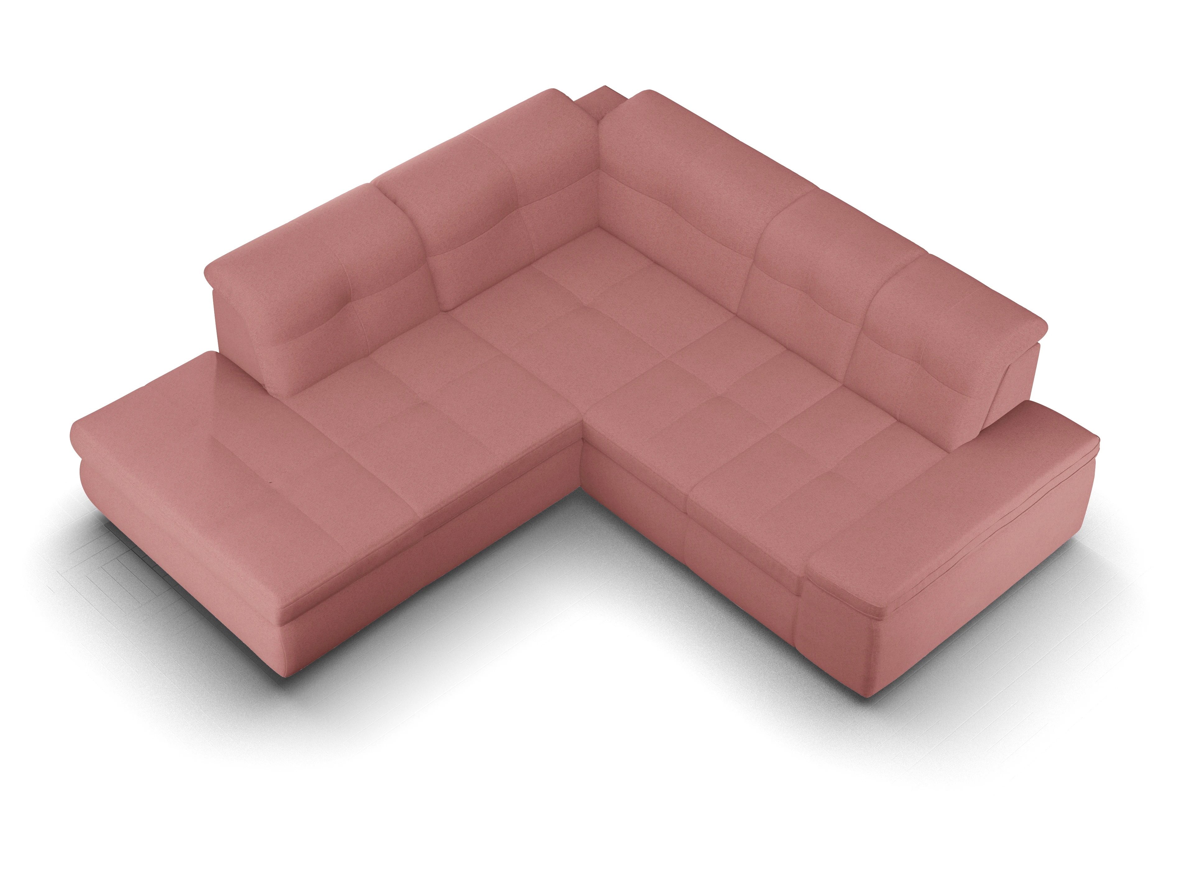 Ansicht des Produktes SC Smart 1001 Ecksofa links Abschluss offen in Stoff Rosa