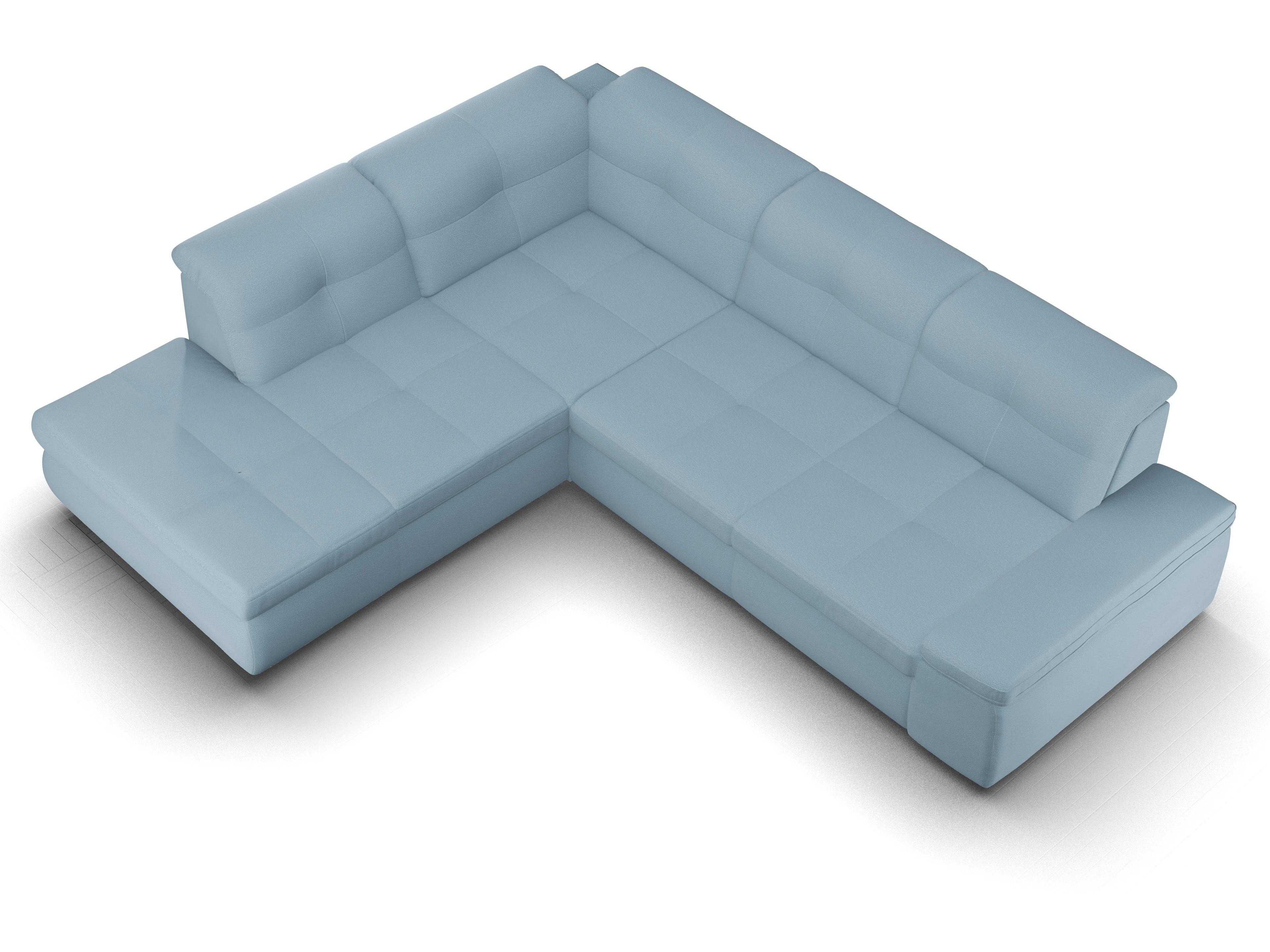 Ansicht des Produktes SC Smart 1001 Ecksofa links Abschluss offen in Stoff Blau