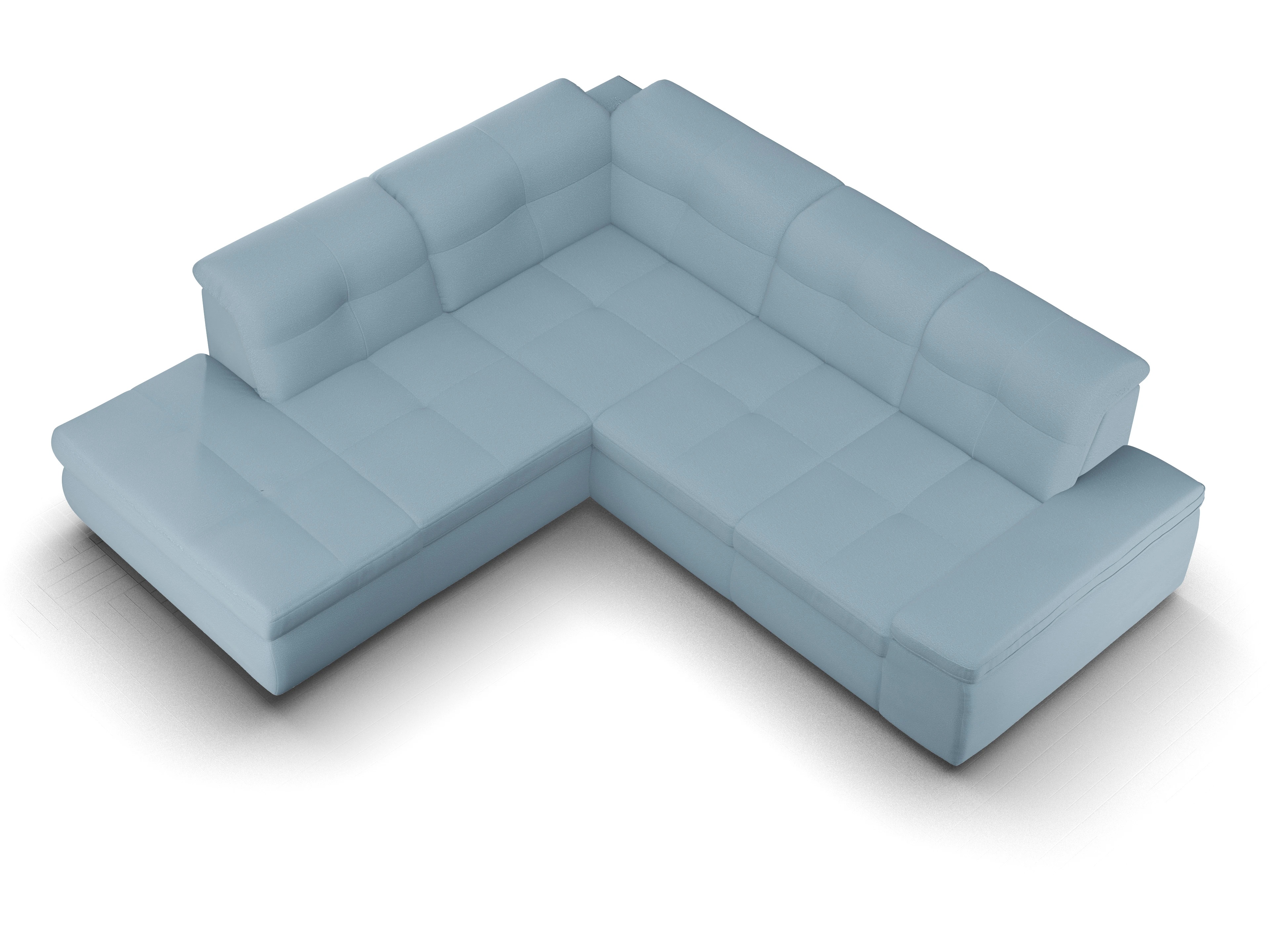 Ansicht des Produktes SC Smart 1001 Ecksofa links Abschluss offen in Stoff Blau