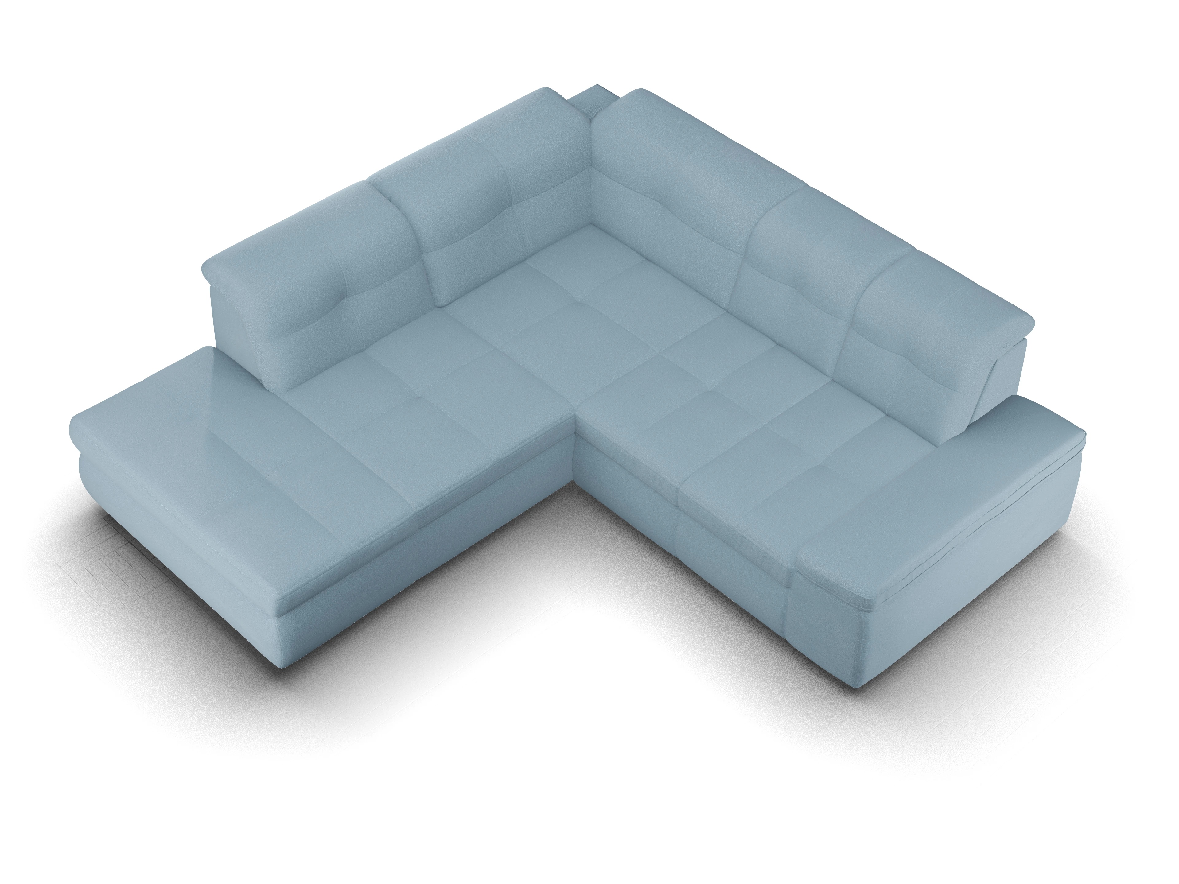 Ansicht des Produktes SC Smart 1001 Ecksofa links Abschluss offen in Stoff Blau