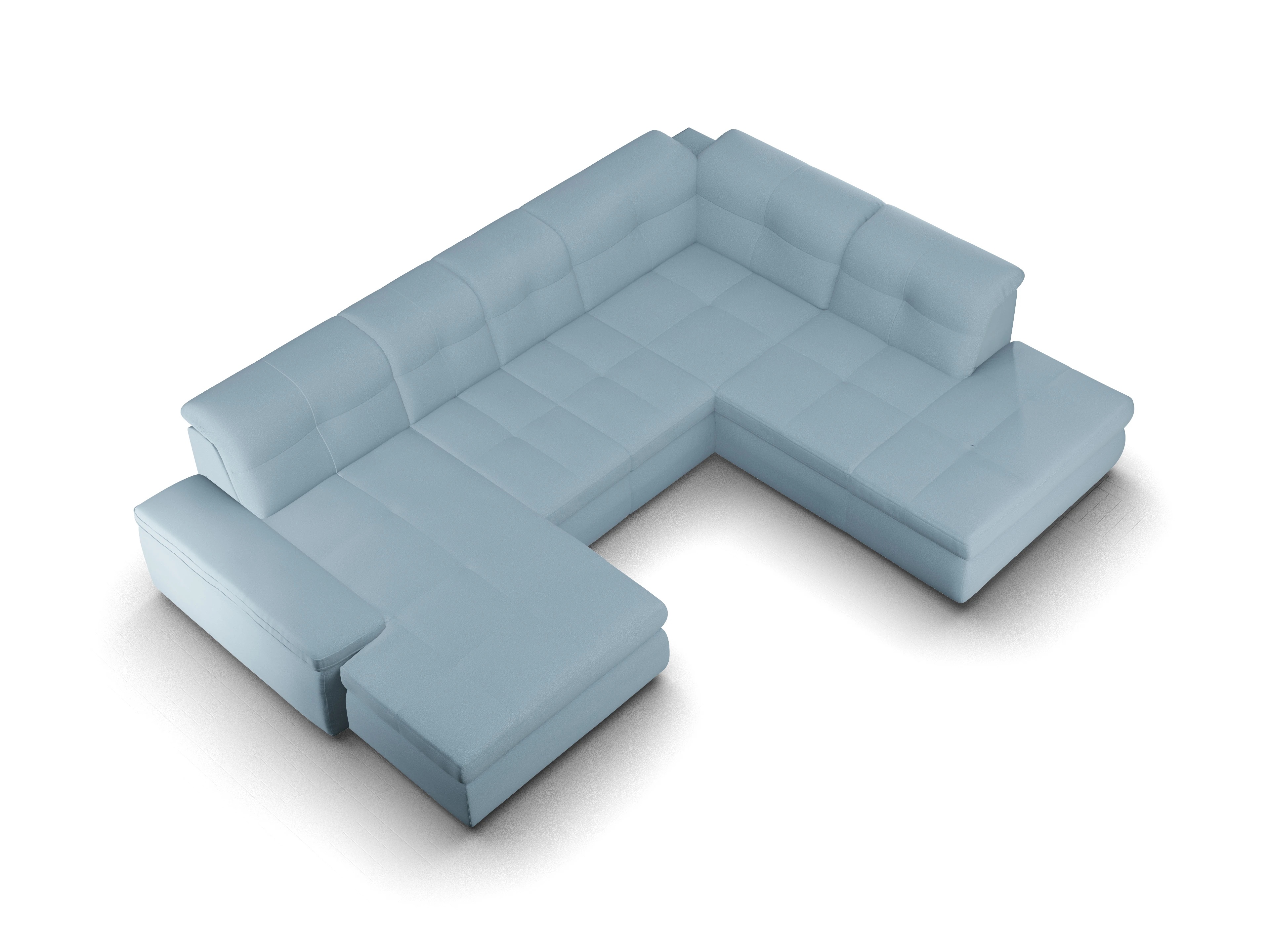 Sitz Concept smart 1001 Canape Small SE 1,5Aho L Ansicht des Produktes SC Smart 1001 Wohnlandschaft offen beidseitig in Stoff Blau