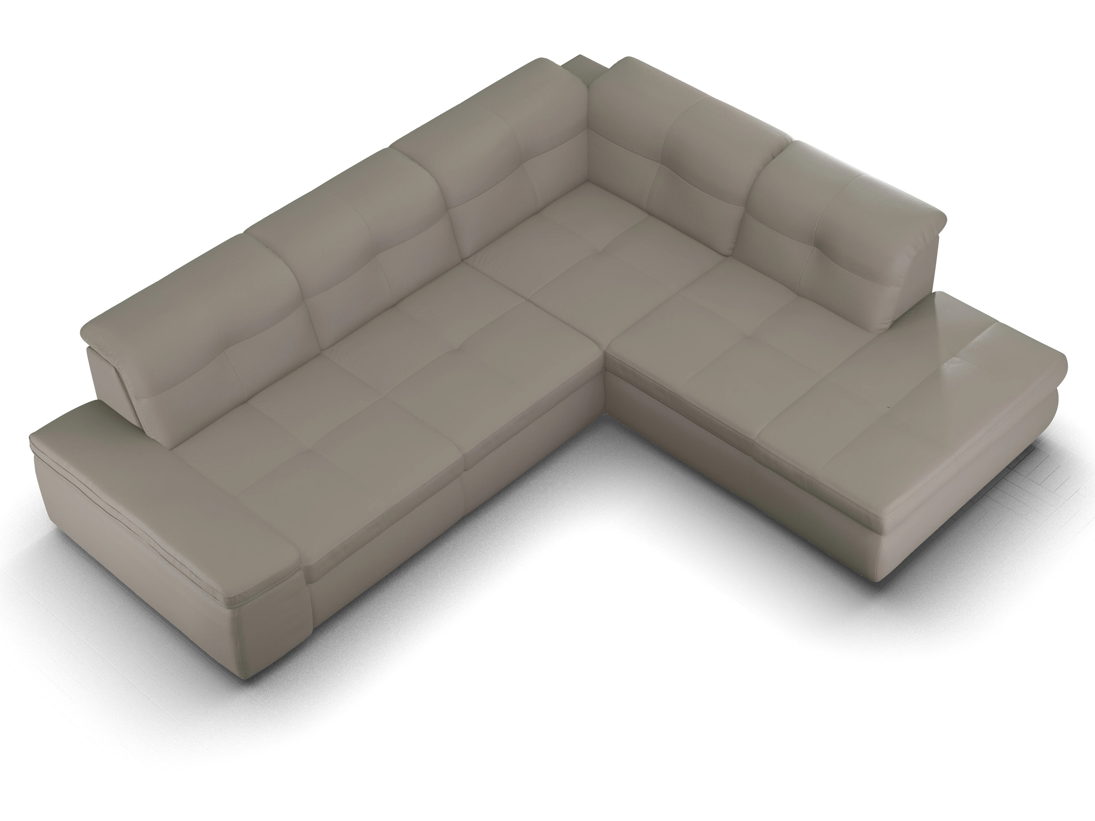 Ansicht des Produktes SC Smart 1001 Ecksofa rechts Abschluss offen in Stoff Braun