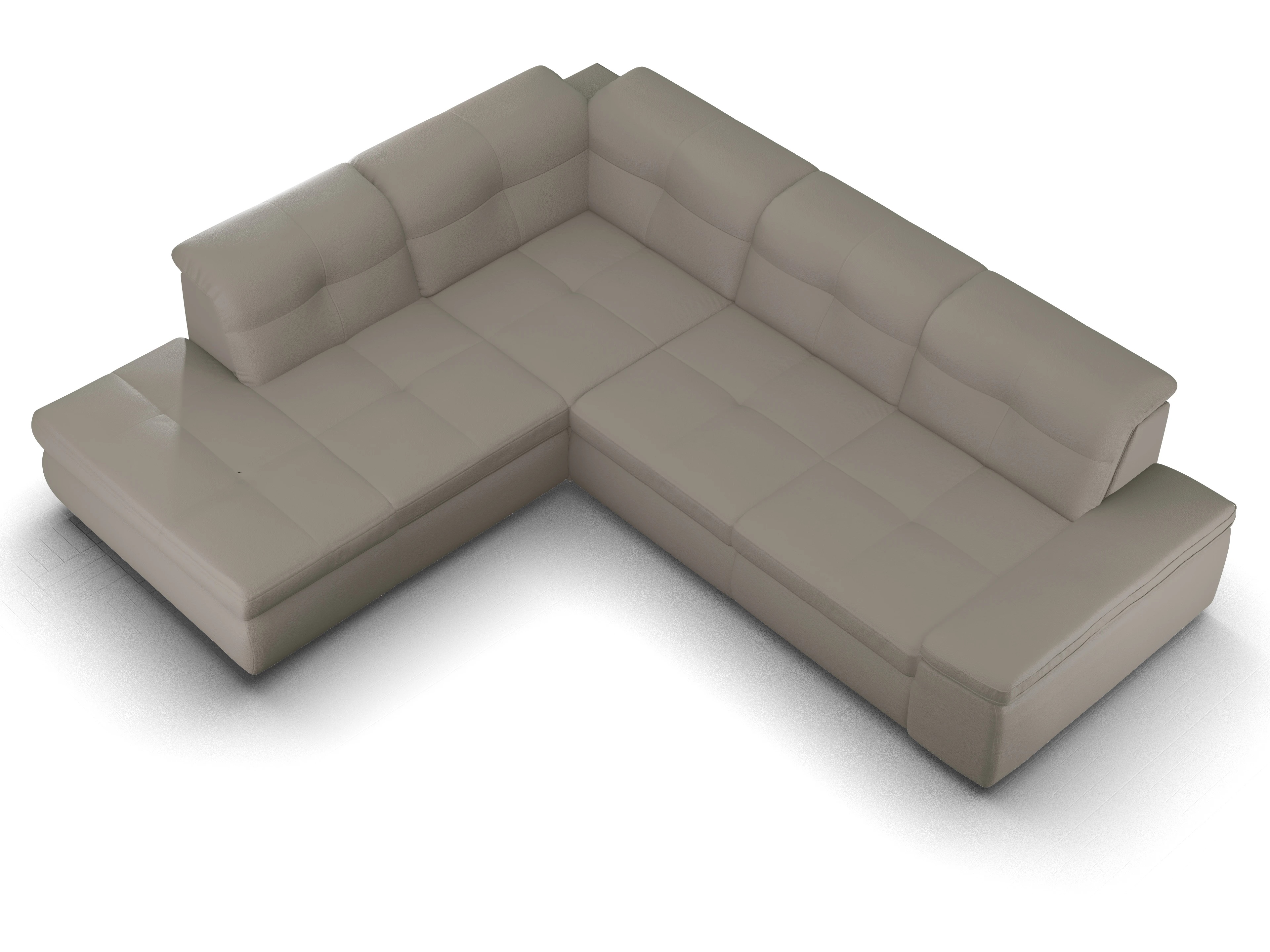 Sitz Concept smart 1001 Ecksofa 1,5Aho SE Large L Ansicht des Produktes SC Smart 1001 Ecksofa links Abschluss offen in Stoff Braun