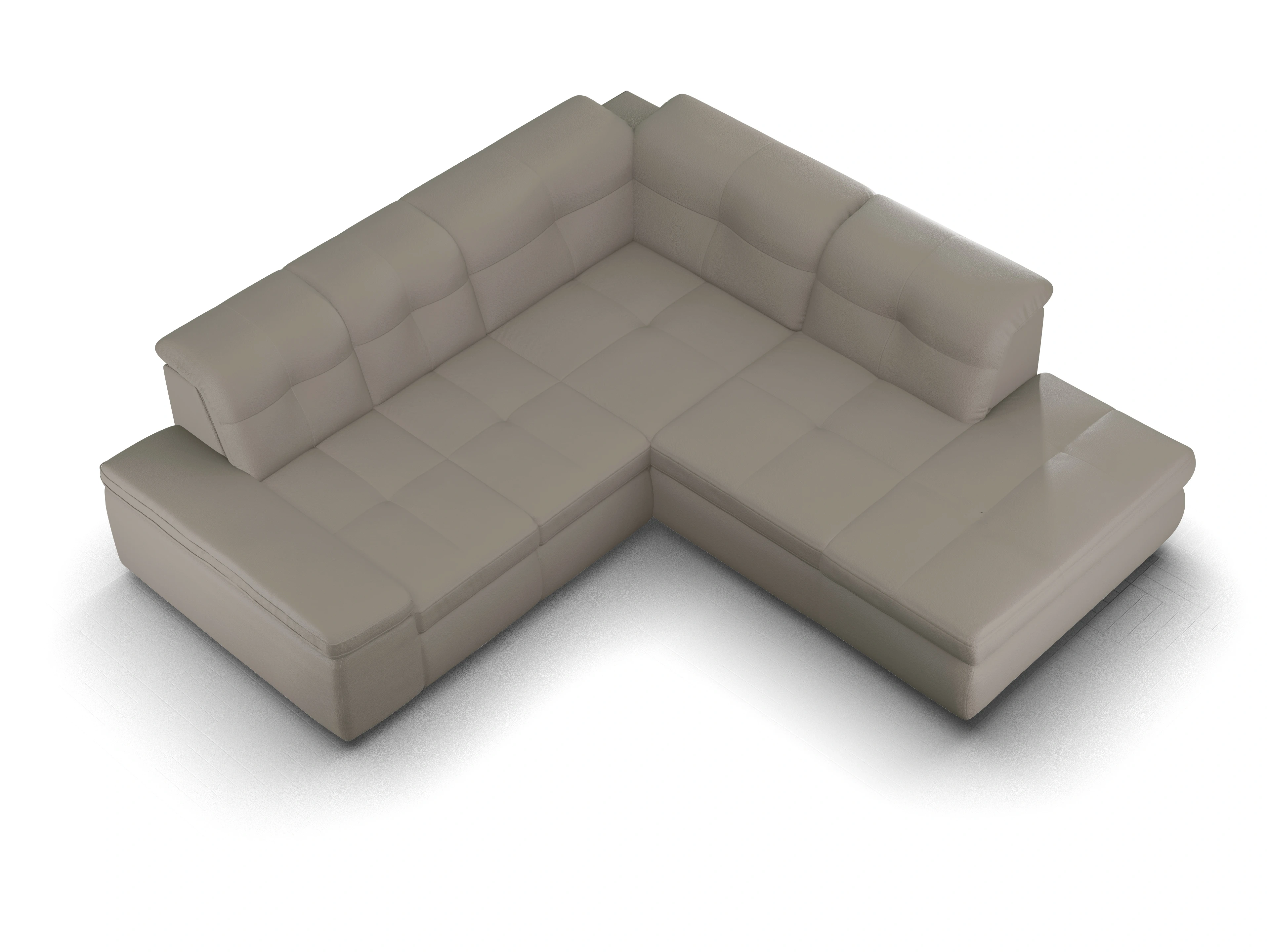 Ansicht des Produktes SC Smart 1001 Ecksofa rechts Abschluss offen in Stoff Braun