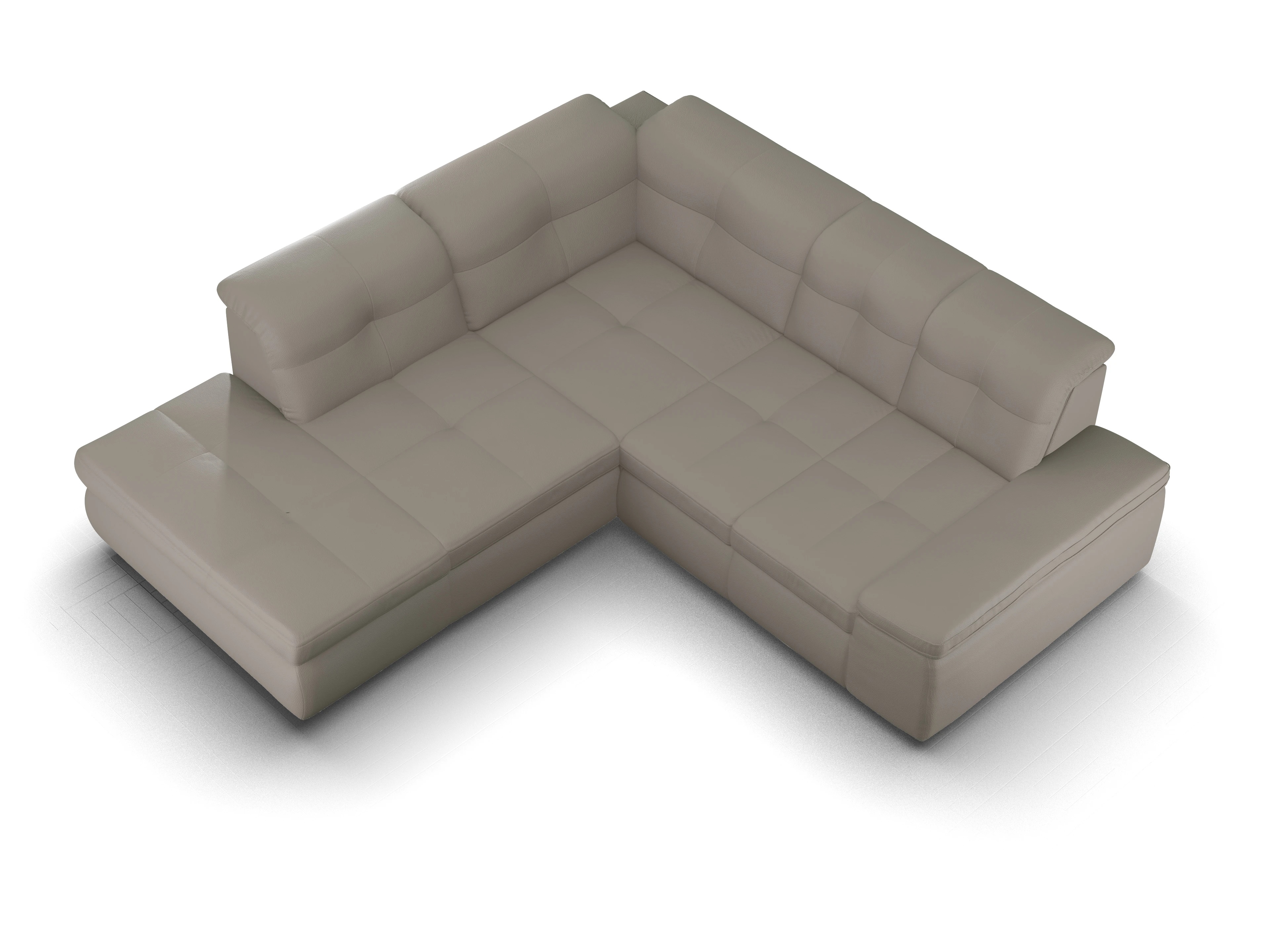 Ansicht des Produktes SC Smart 1001 Ecksofa links Abschluss offen in Stoff Braun