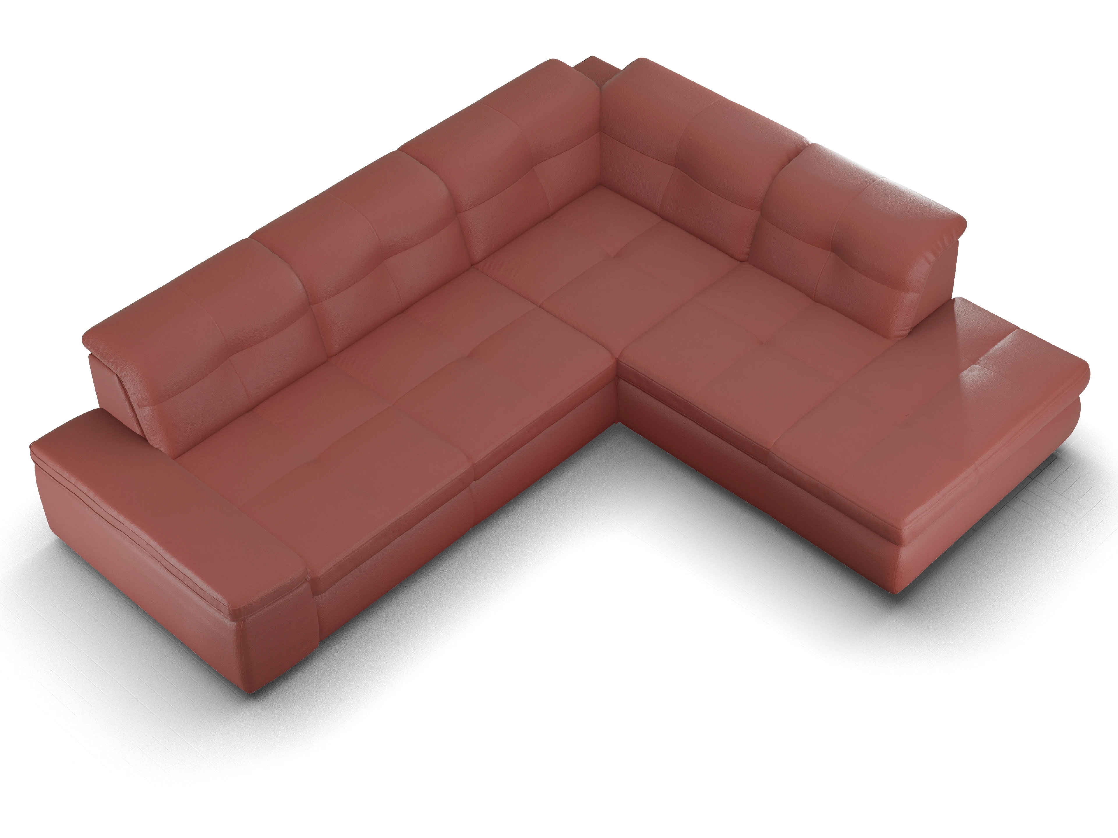 Ansicht des Produktes SC Smart 1001 Ecksofa rechts Abschluss offen in Stoff Rot