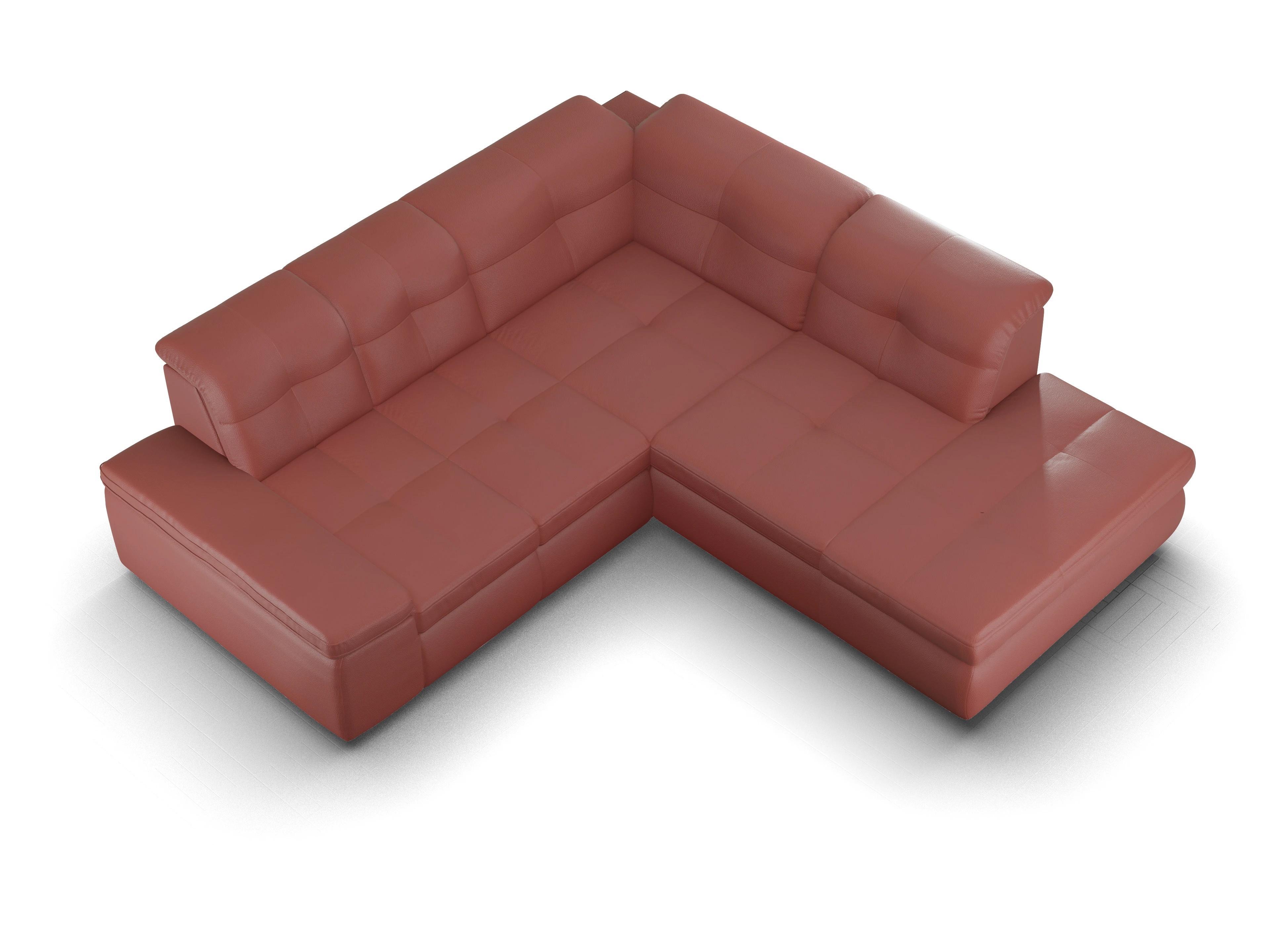 Ansicht des Produktes SC Smart 1001 Ecksofa rechts Abschluss offen in Stoff Rot